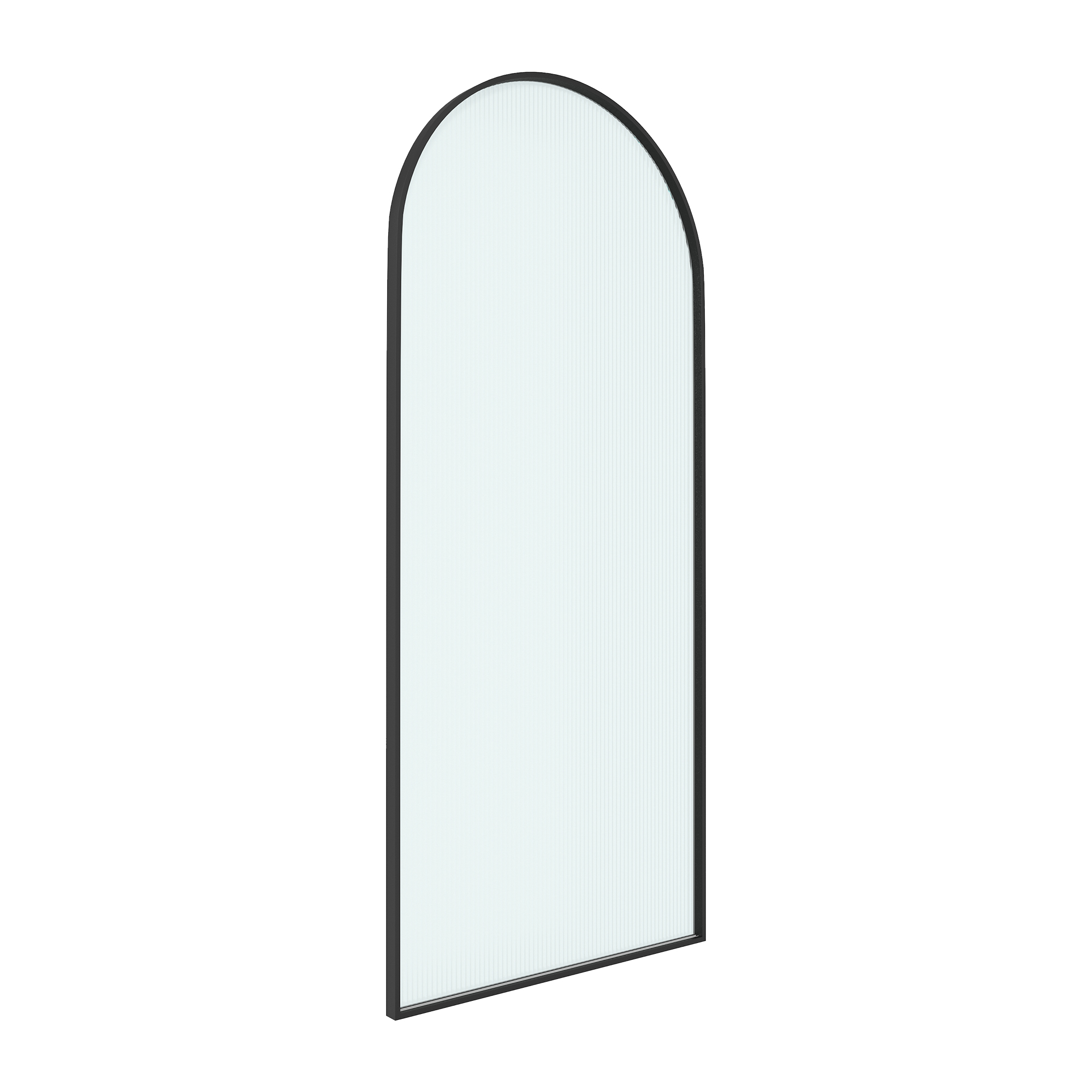 34"x78" Curved Frosted Glass Shower Screen with 10mm SGCC-Certified Tempered Glass
