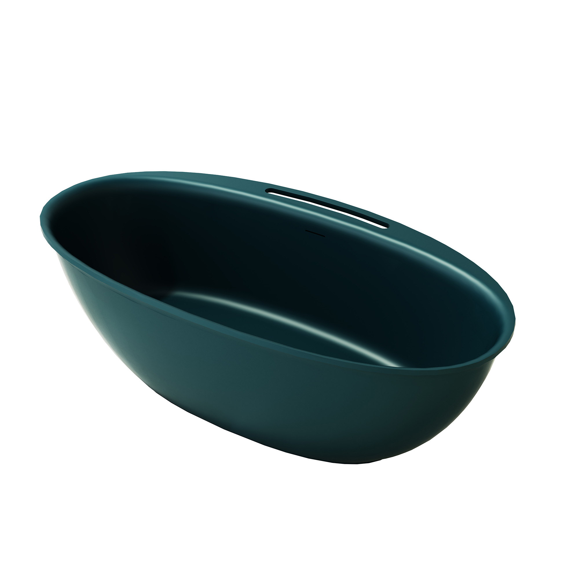 63"/67" Solid Surface Freestanding Matte Bathtub with Rim Towel Slot