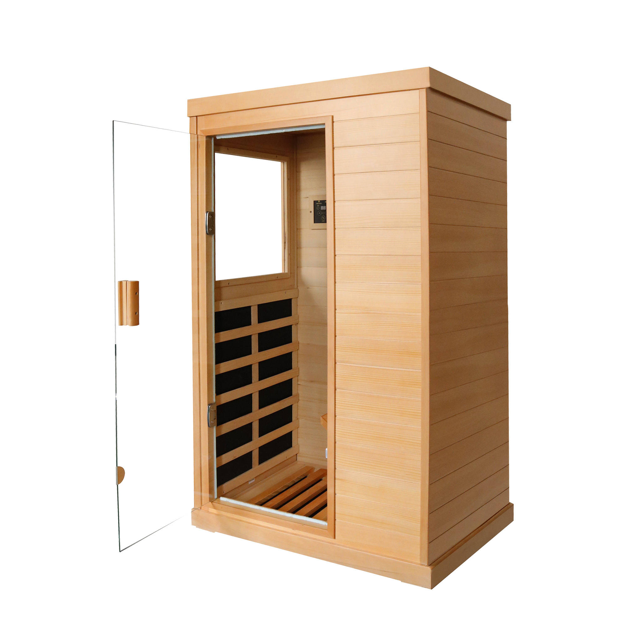 1-Person Indoor Infrared Sauna Room with Bluetooth & LED Light
