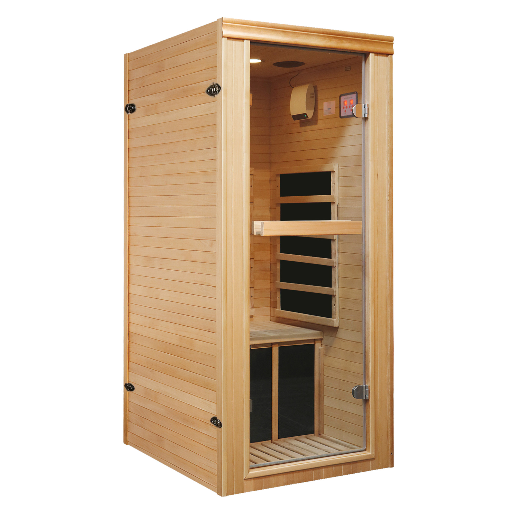 Single Person Far-Infrared Sauna Room with 5 Heating Plates for Home Wellness
