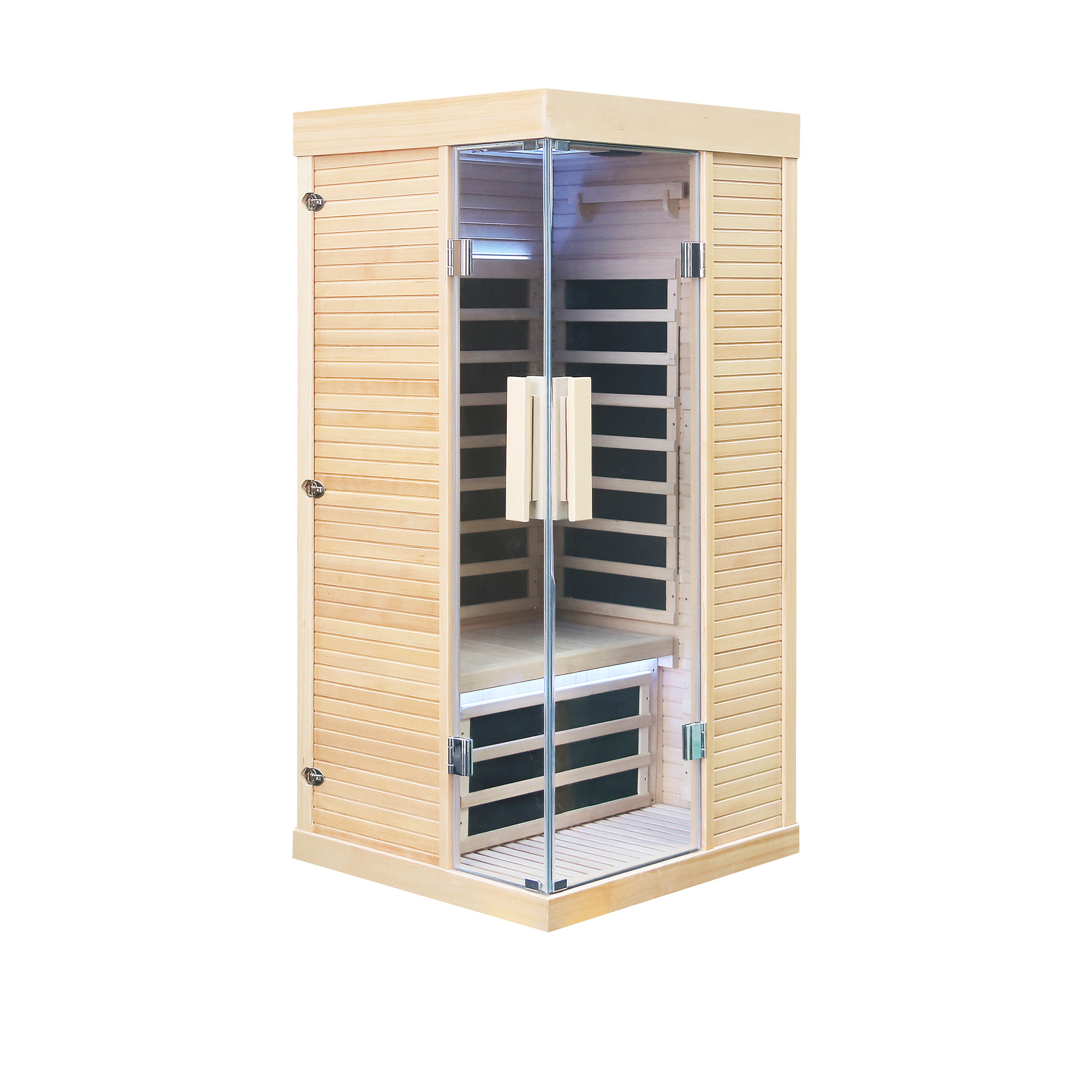 1-Person Home Infrared Sauna with Quick Assembly and Bluetooth Audio & LED Lights