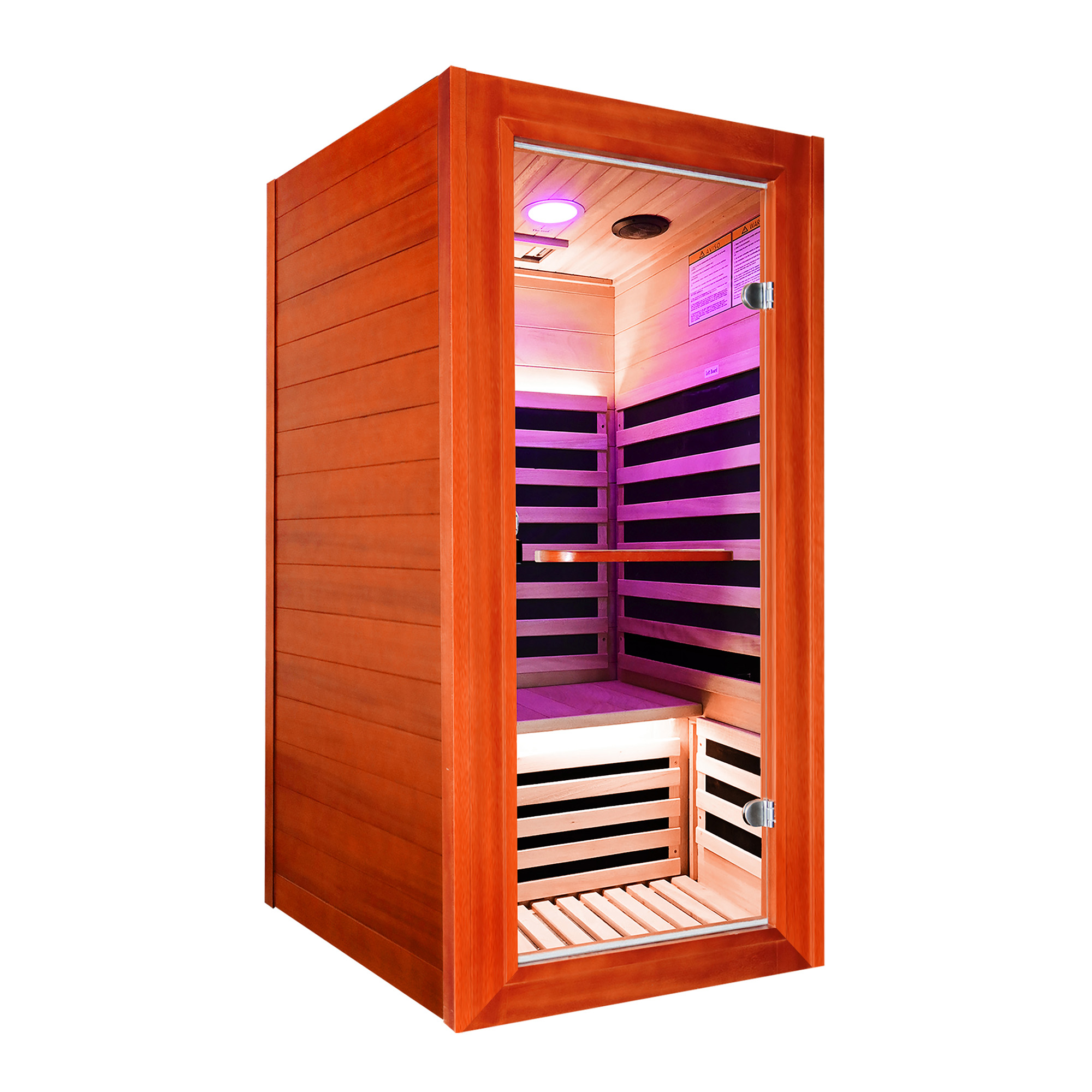 1-Person Infrared Sauna with Bluetooth Speakers and LED Reading Lights