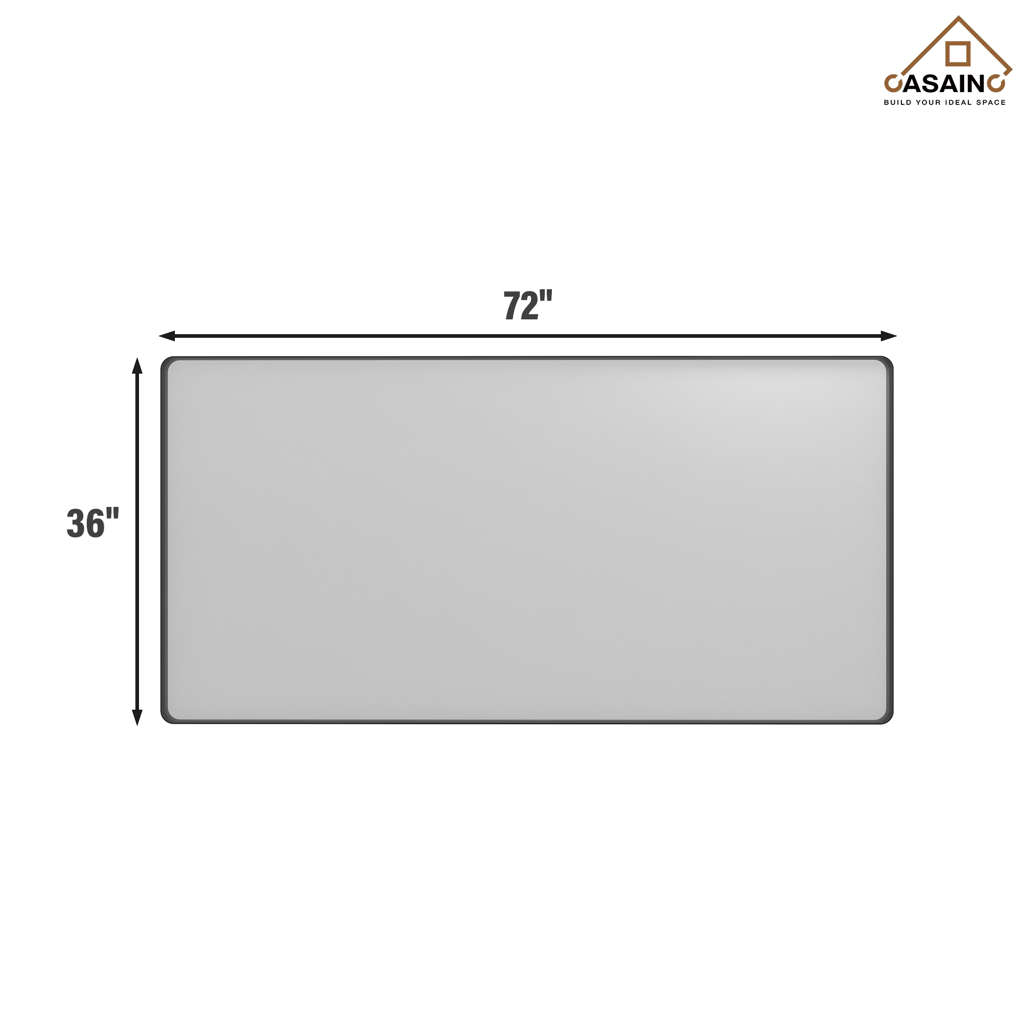 Wall-Mounted Vanity Mirror with Matte Black Metal Frame