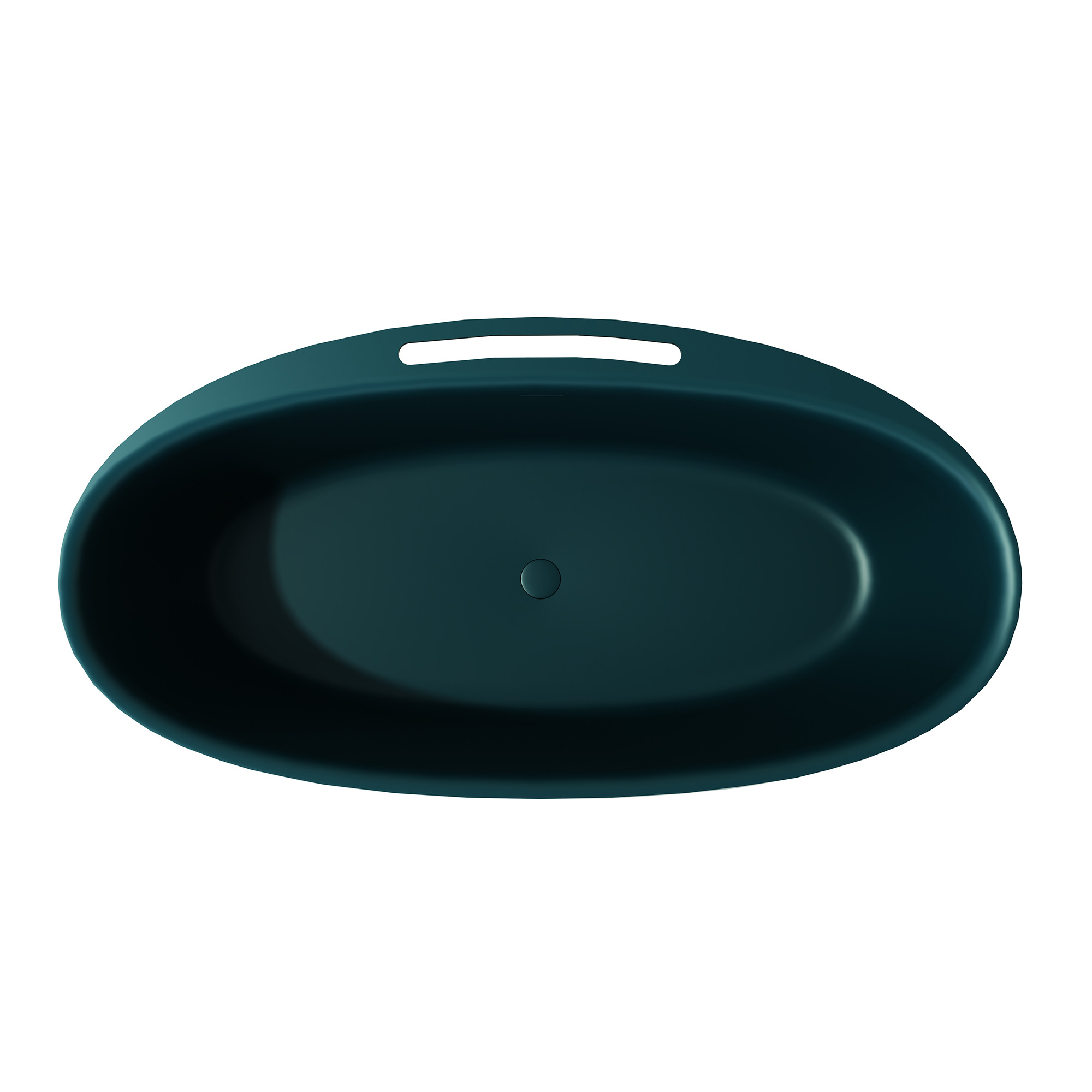 63"/67" Solid Surface Freestanding Matte Bathtub with Rim Towel Slot