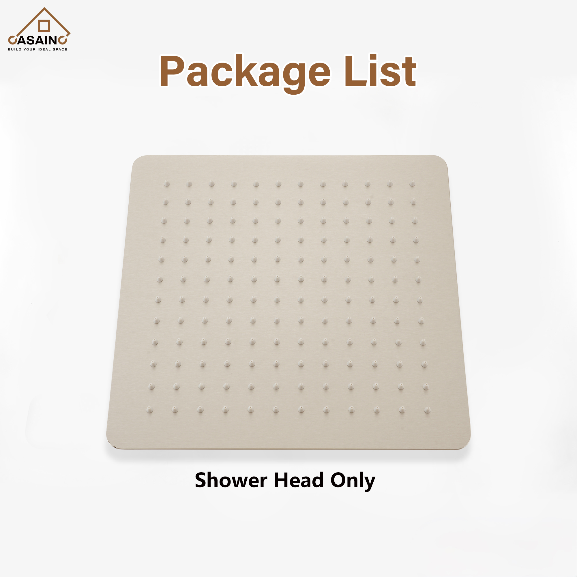 10"/12" Rain Shower Head Stainless Steel Square Showerhead