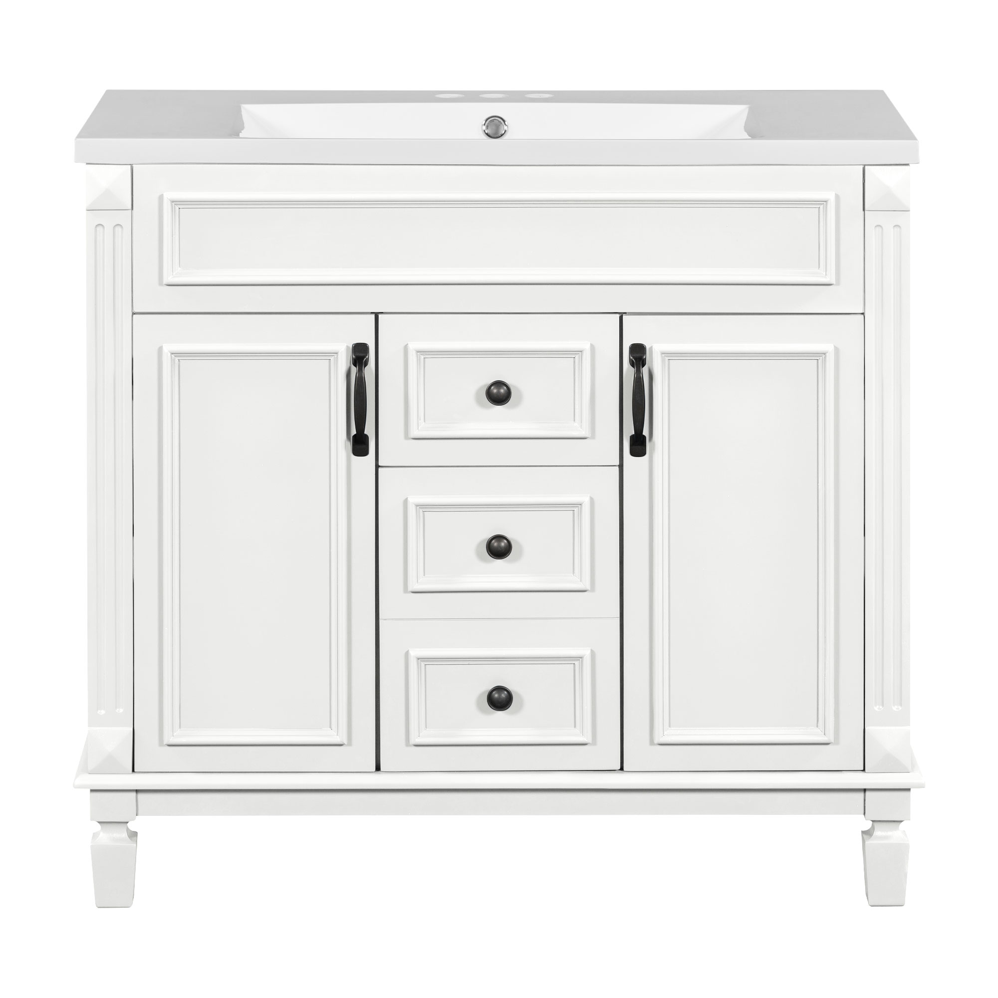 36'' Single Sink Freestanding Bathroom Vanity with 2 Soft Closing Doors and 2 Drawers
