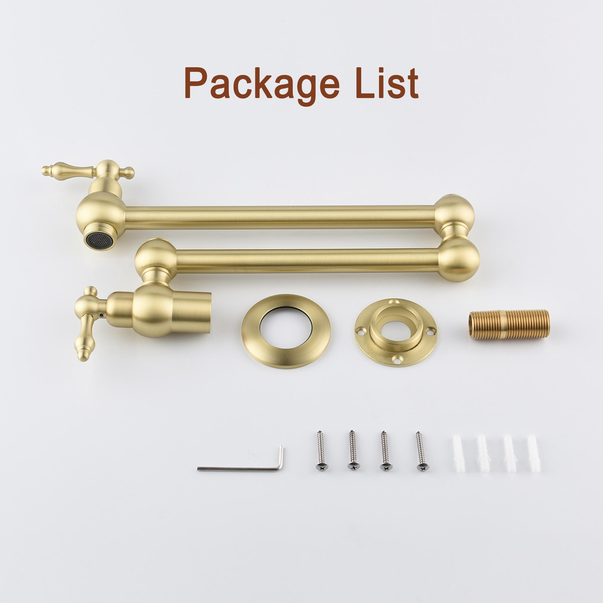 Retro Wall-Mount Pot Filler Kitchen Faucet with 360° Rotation & High-Flow Aerator