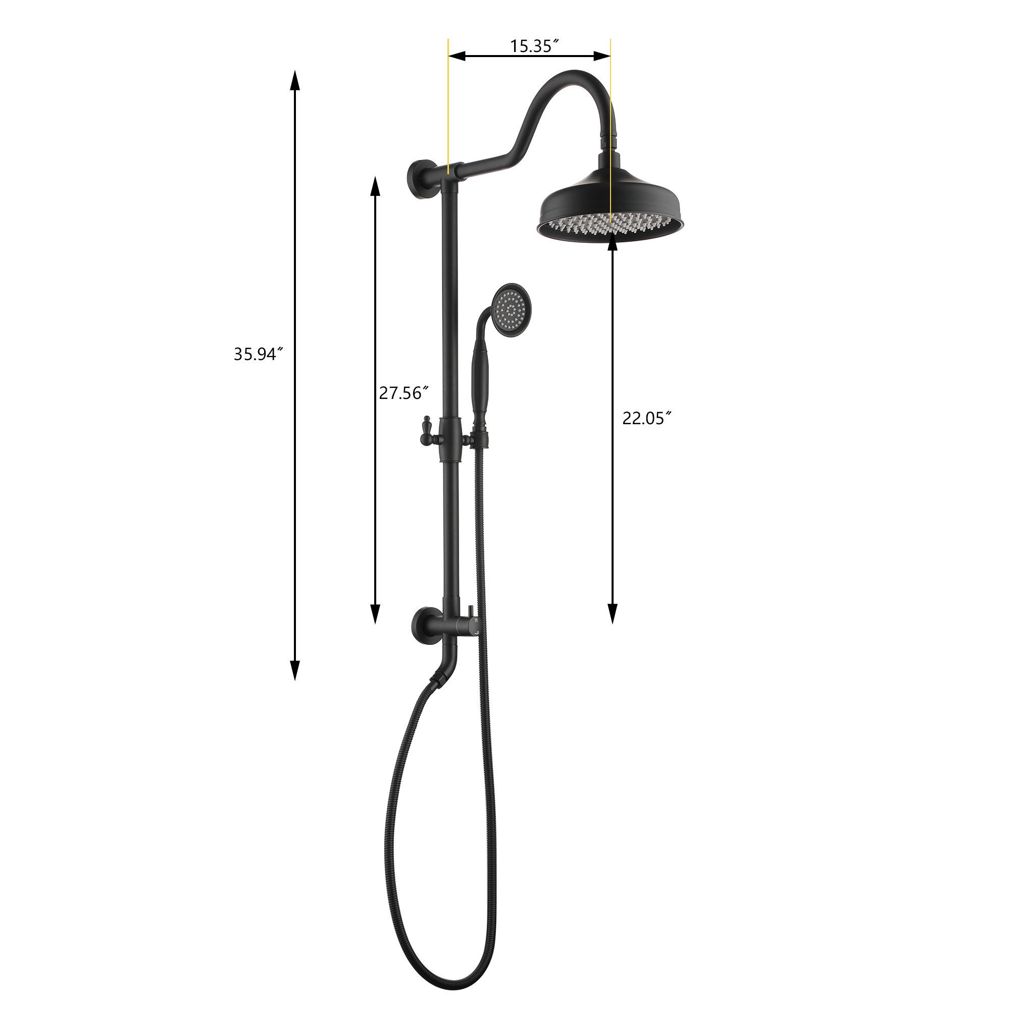 8-inch Dual Function Exposed Shower System with Handheld Shower