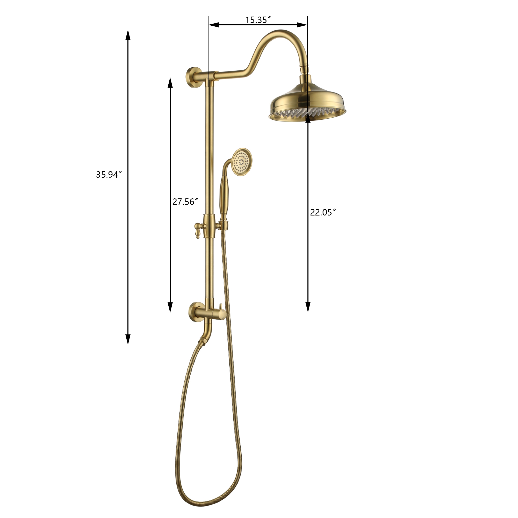 8-inch Dual Function Exposed Shower System with Handheld Shower