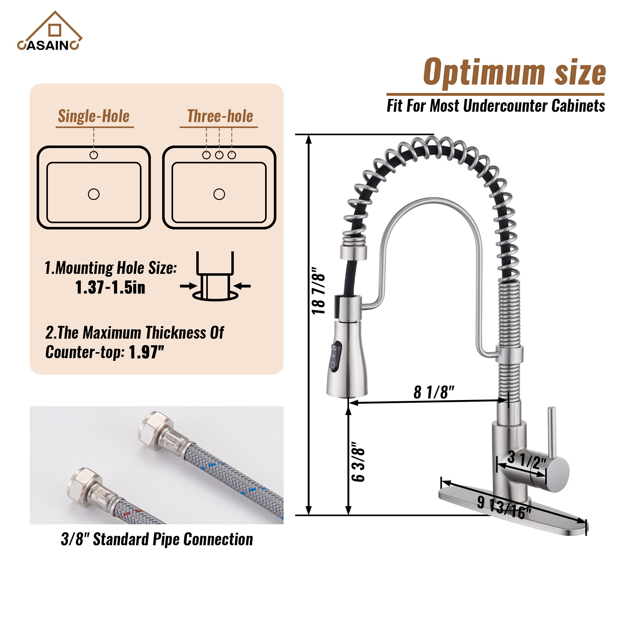 Single Handle Commercial Style Pull-Down Kitchen Faucet