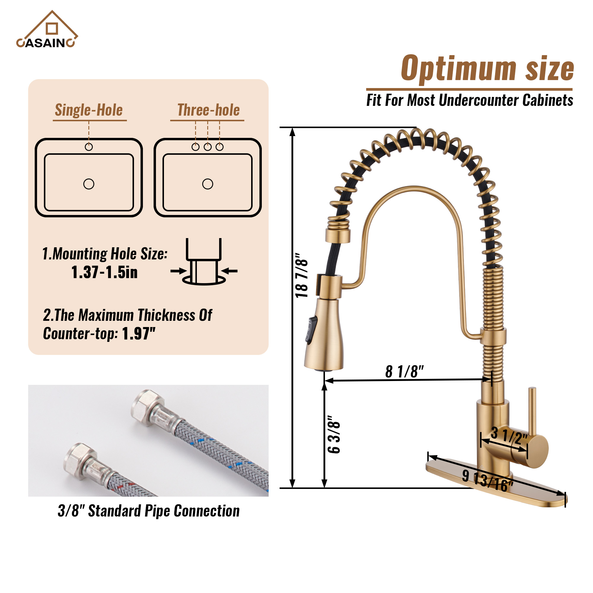 Single Handle Commercial Style Pull-Down Kitchen Faucet