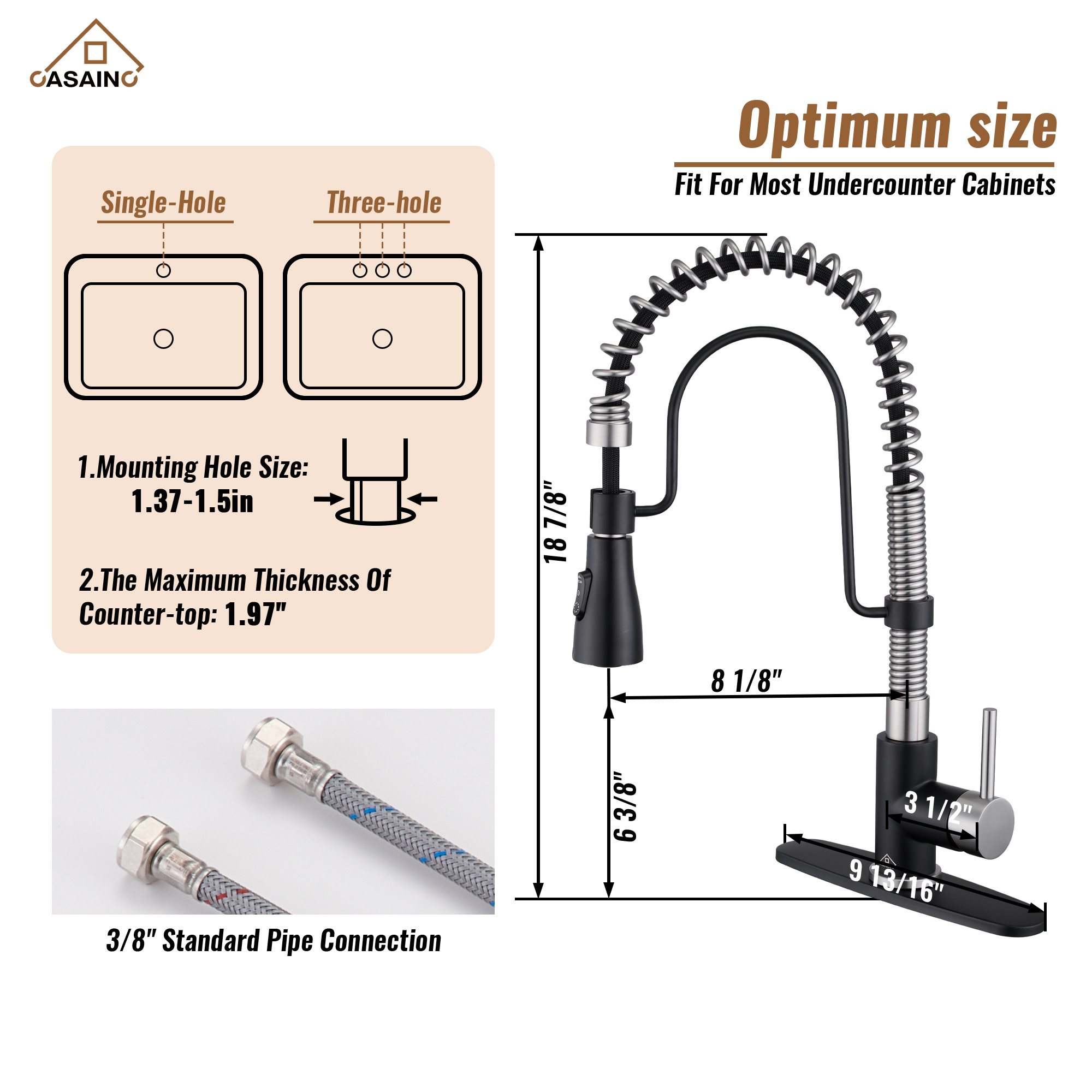 Single Handle Commercial Style Pull-Down Kitchen Faucet