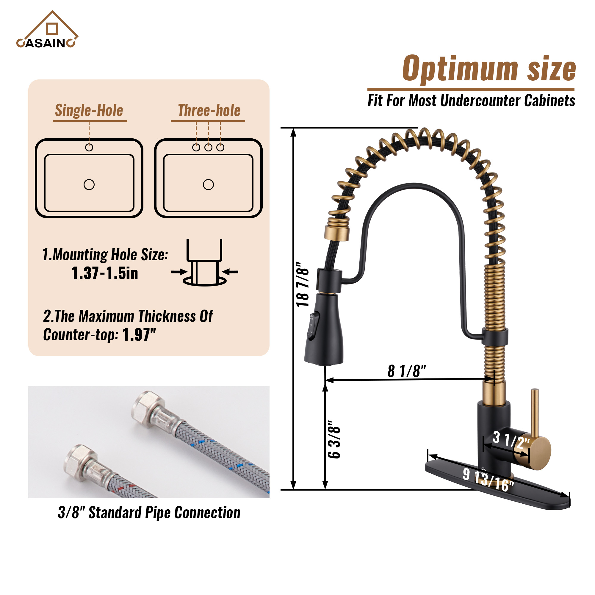 Single Handle Commercial Style Pull-Down Kitchen Faucet