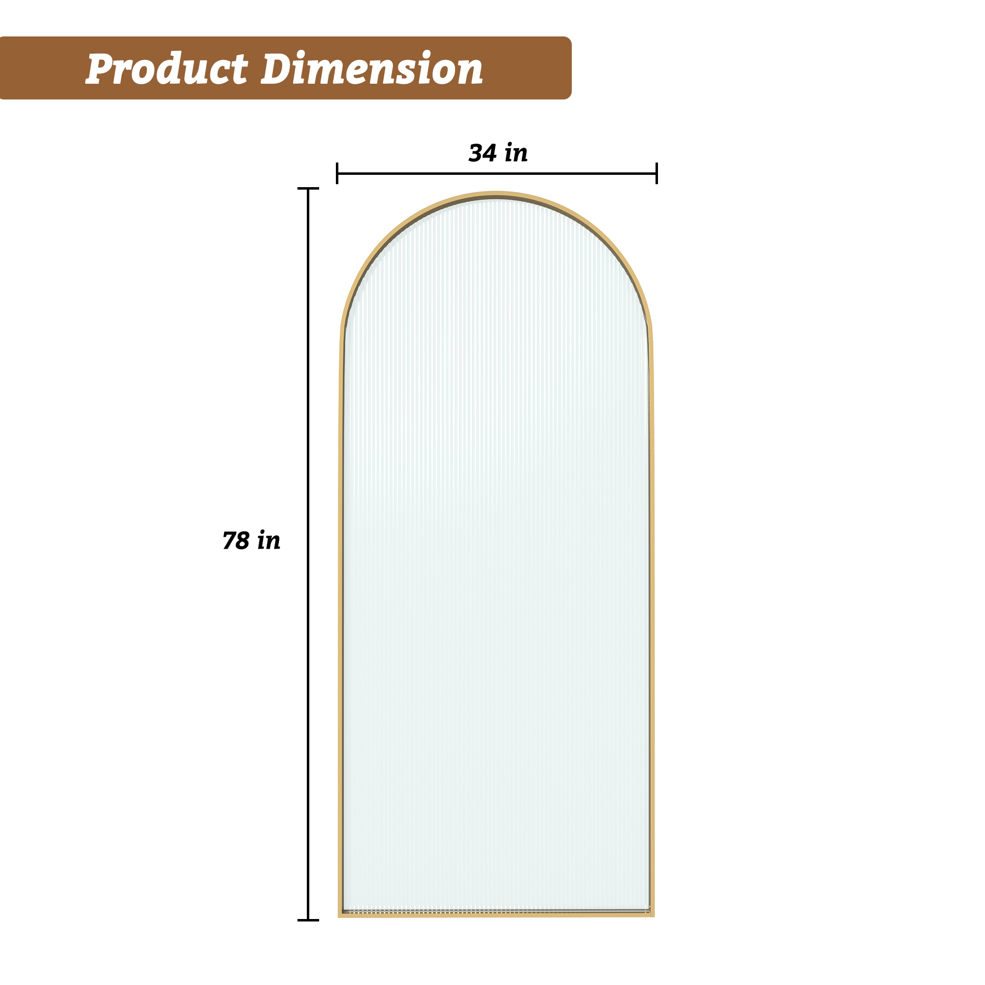 34"x78" Curved Frosted Glass Shower Screen with 10mm SGCC-Certified Tempered Glass