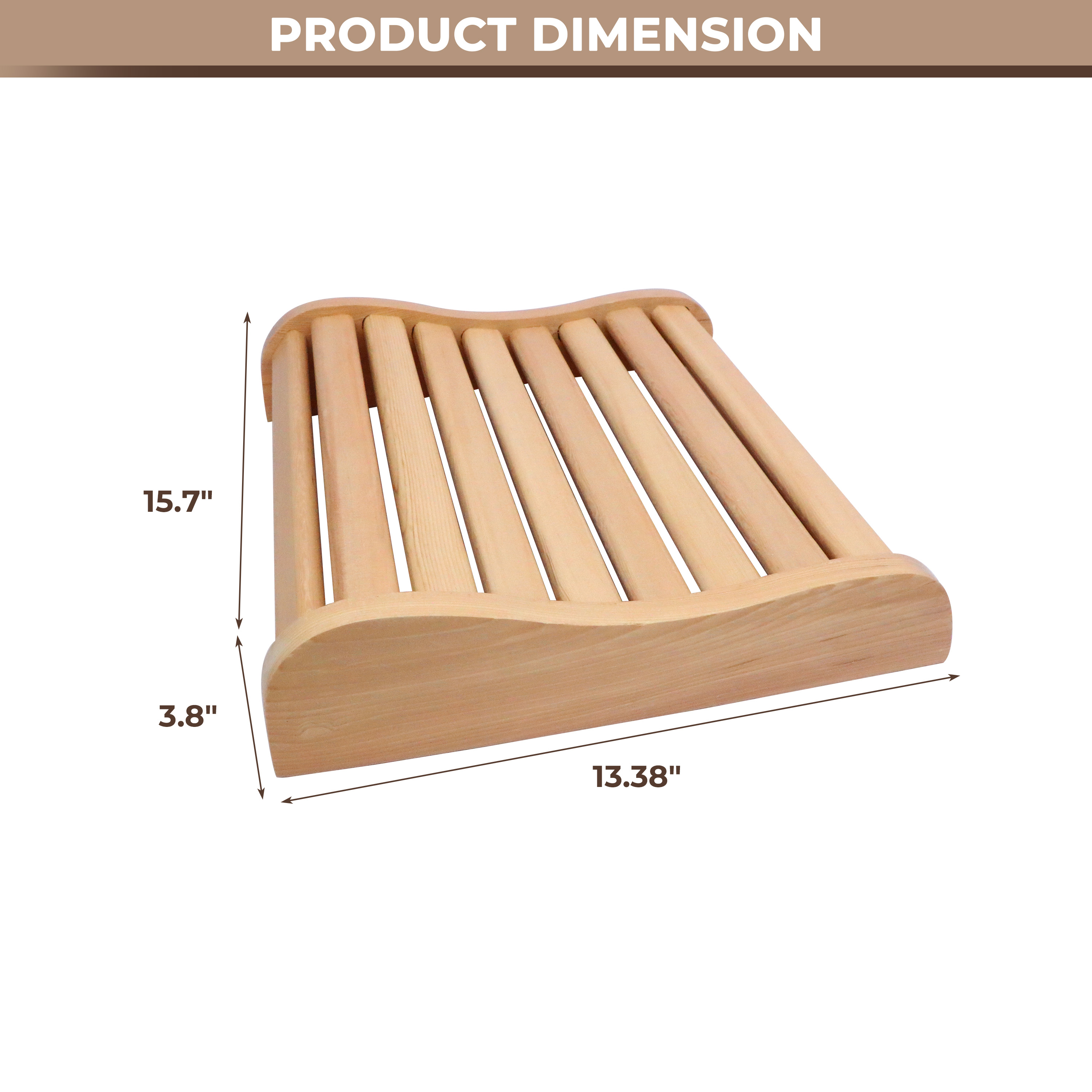 Ergonomic S-Shaped Sauna Backrest Hemlock Wood Sauna Headrest