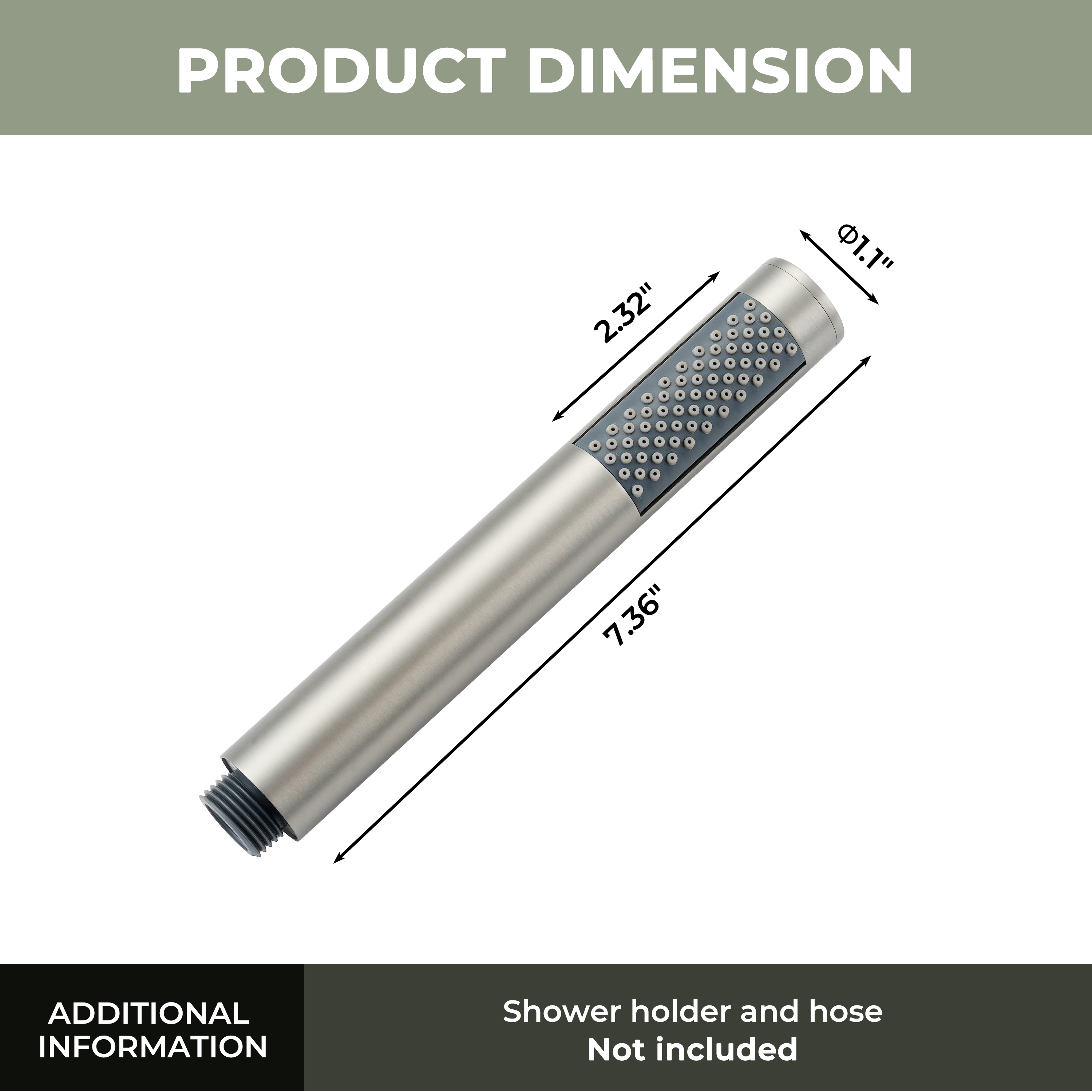 Round Stainless Steel Handheld Shower Head with Anti-Clog Nozzles
