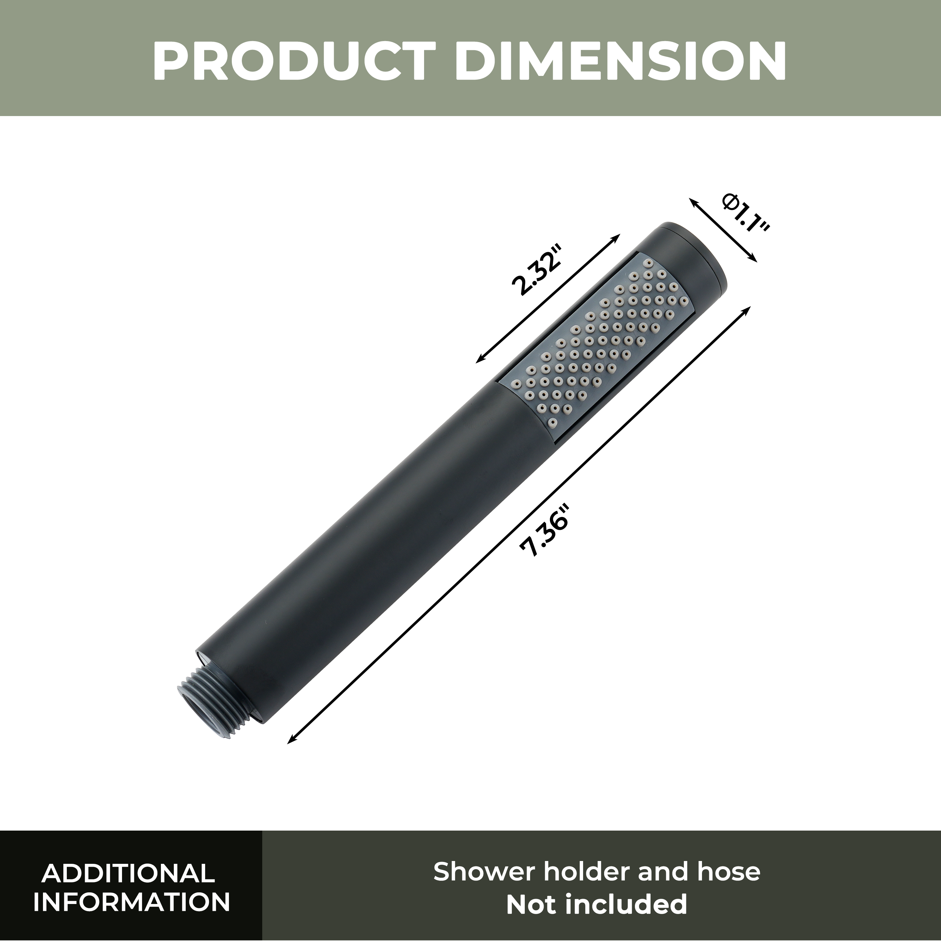 Round Stainless Steel Handheld Shower Head with Anti-Clog Nozzles