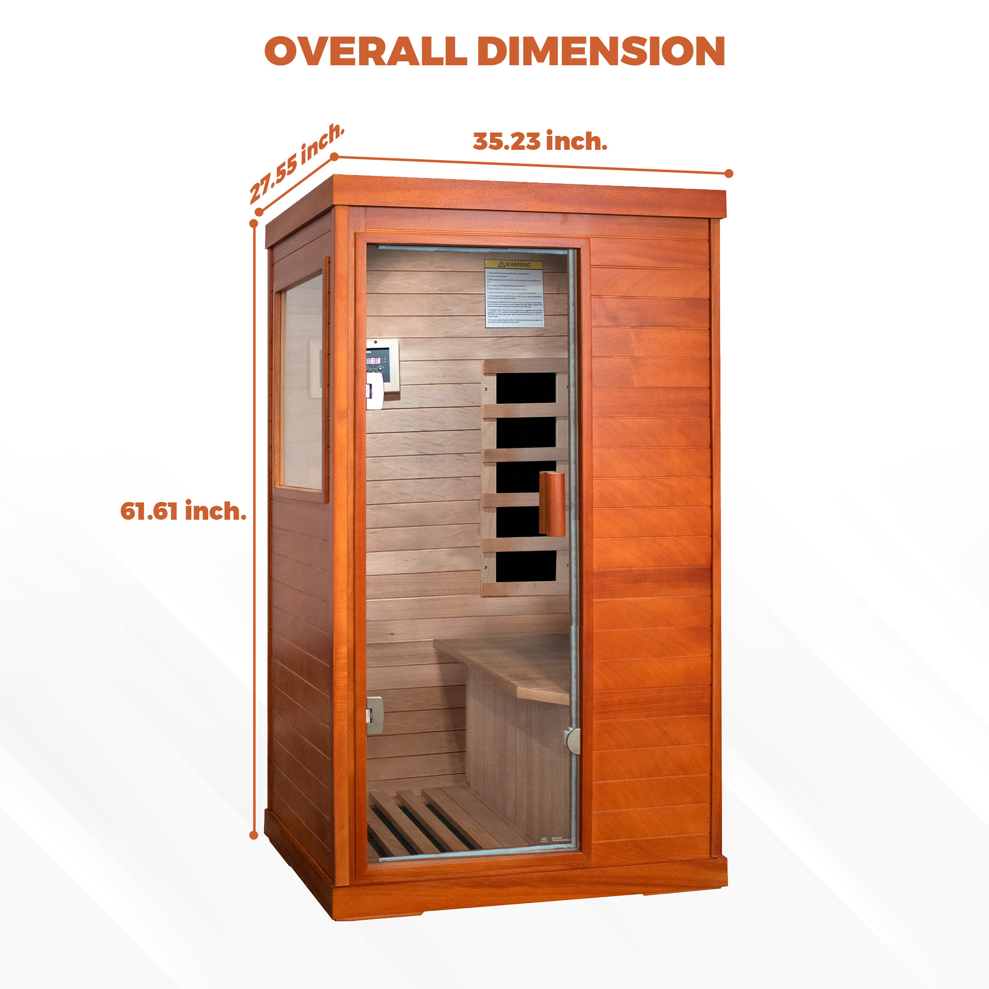1-Person Indoor Infrared Sauna Room with Bluetooth & LED Light