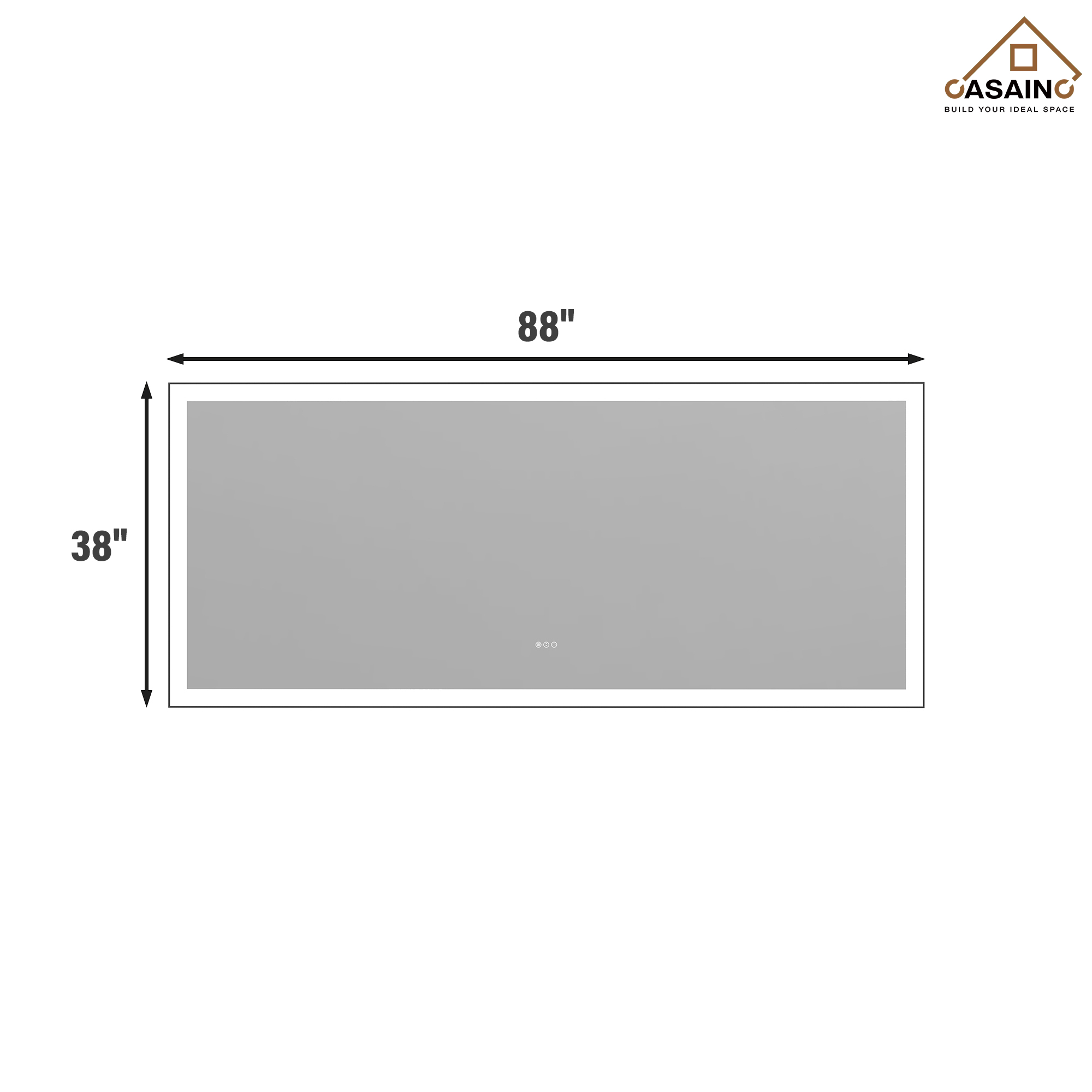 Tempered Glass LED Mirror with Aluminum Frame for Bathroom Vanity