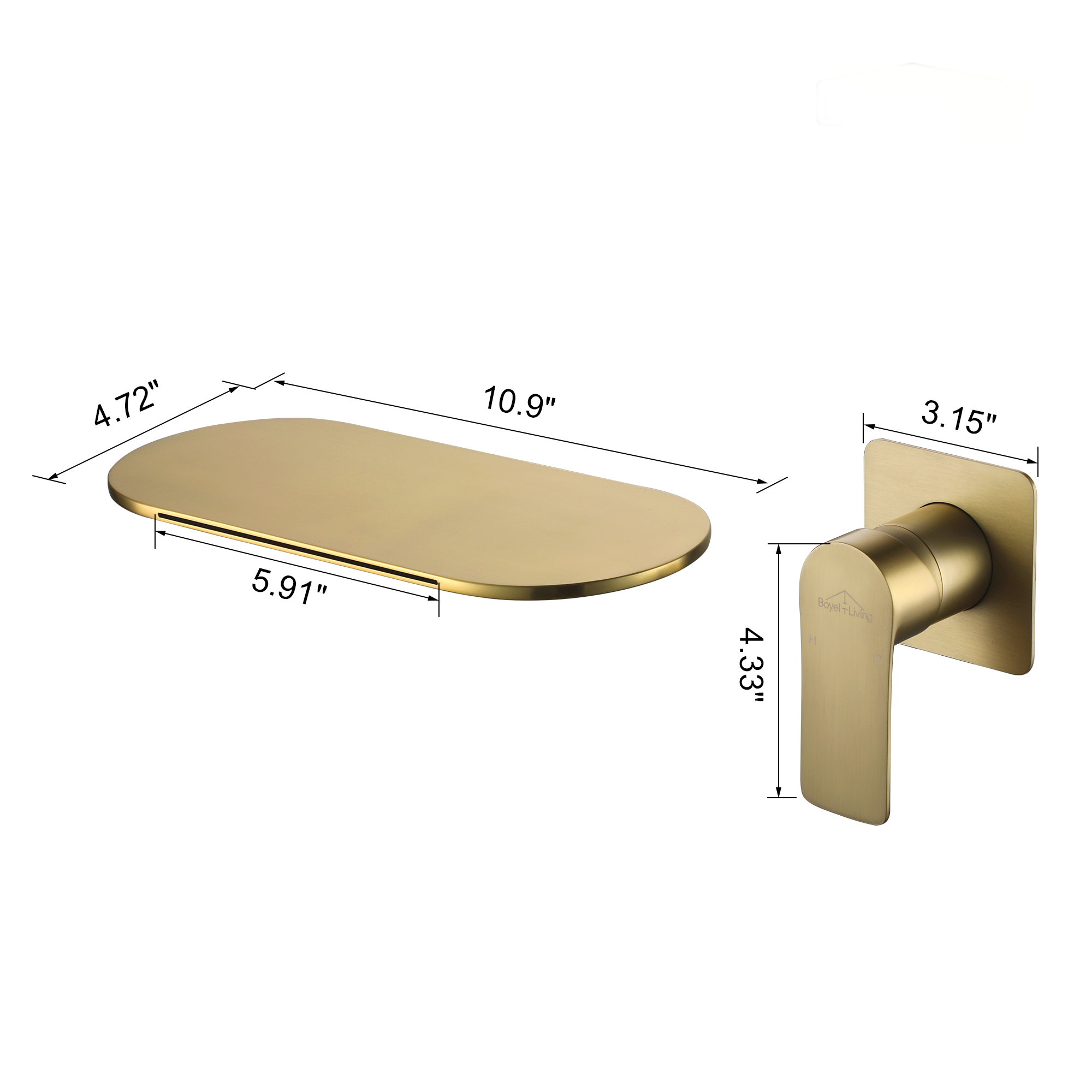 Wall Mounted Single Handle Bathroom Faucet with Oval Platform