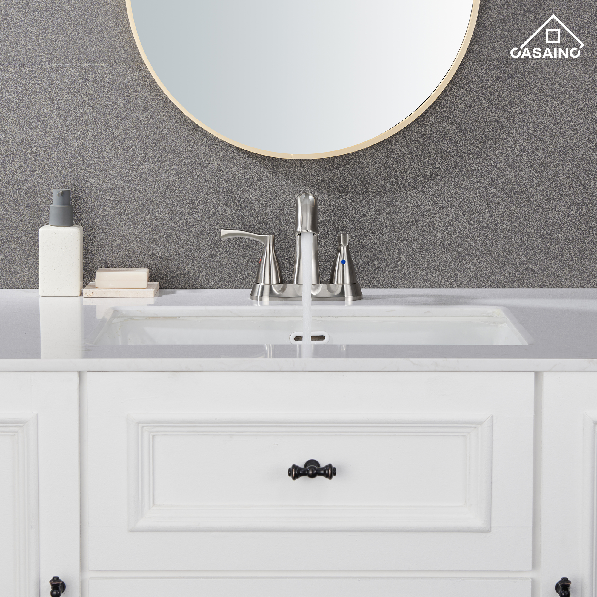 Casainc 4 Inch 2-Handle Centerset Bathroom Sink Faucet Vanity Faucet for Bathroom Sink