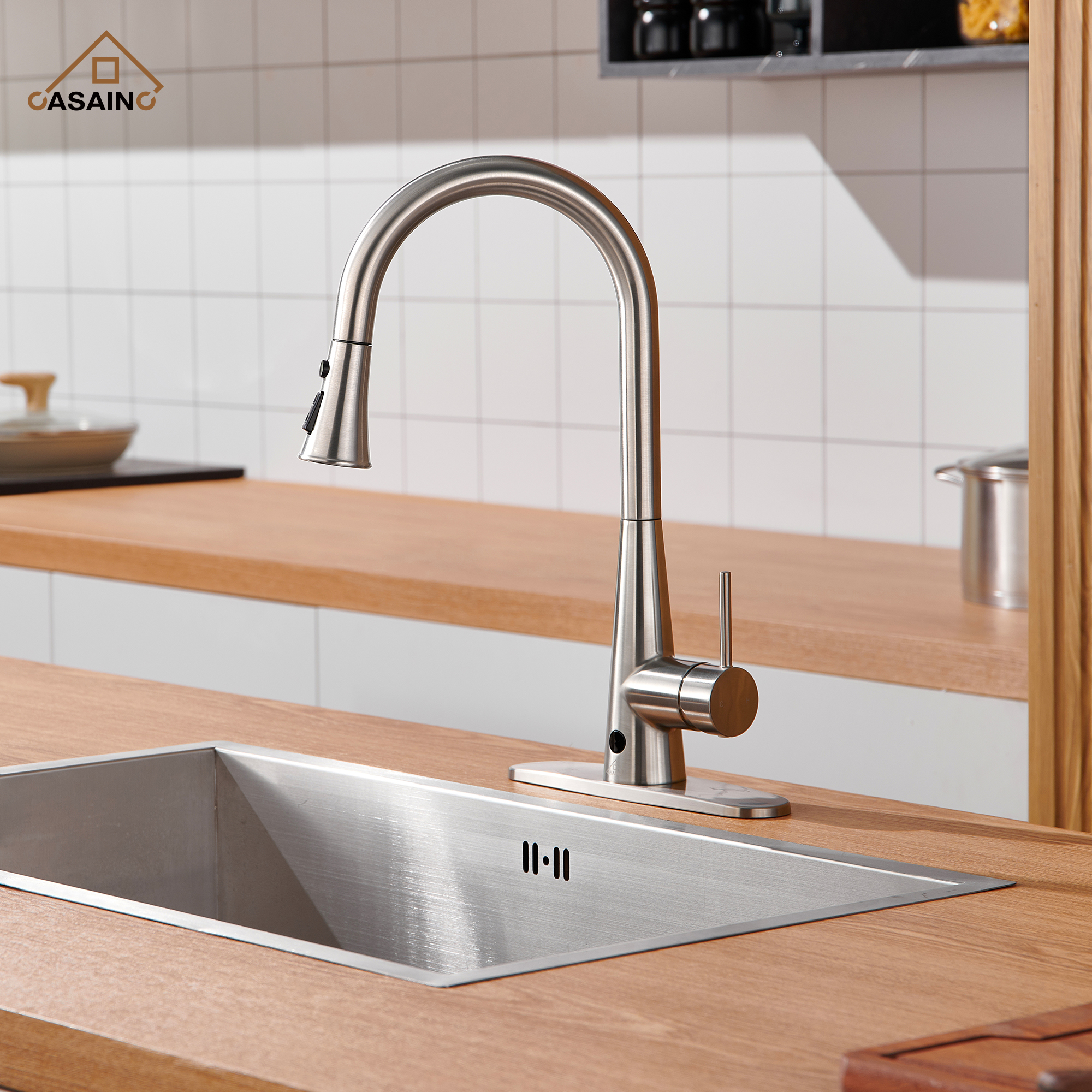 Single Handle Pull Down Sprayer Kitchen Faucet with Touchless Sensor,Dual Function