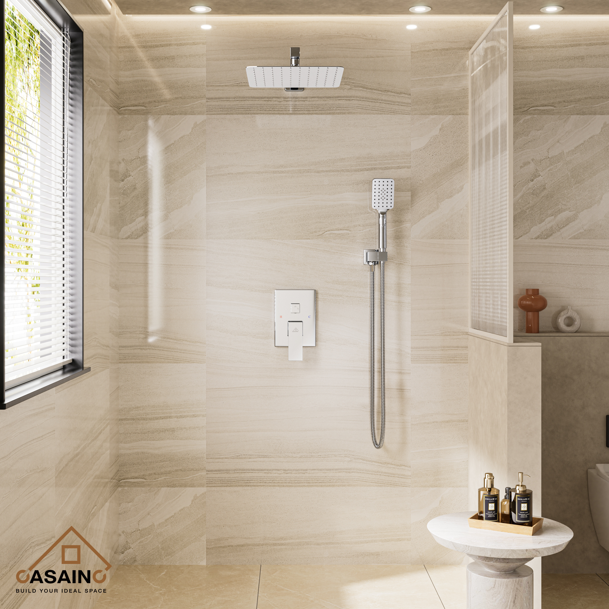 10"/12" Rain Shower Systems With Handheld & Pressure Balanced Valve