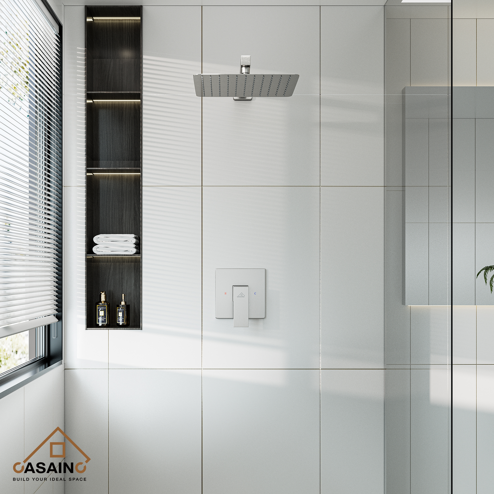 Rainfall Shower System 10" Wall Mount Single Function Showerhead