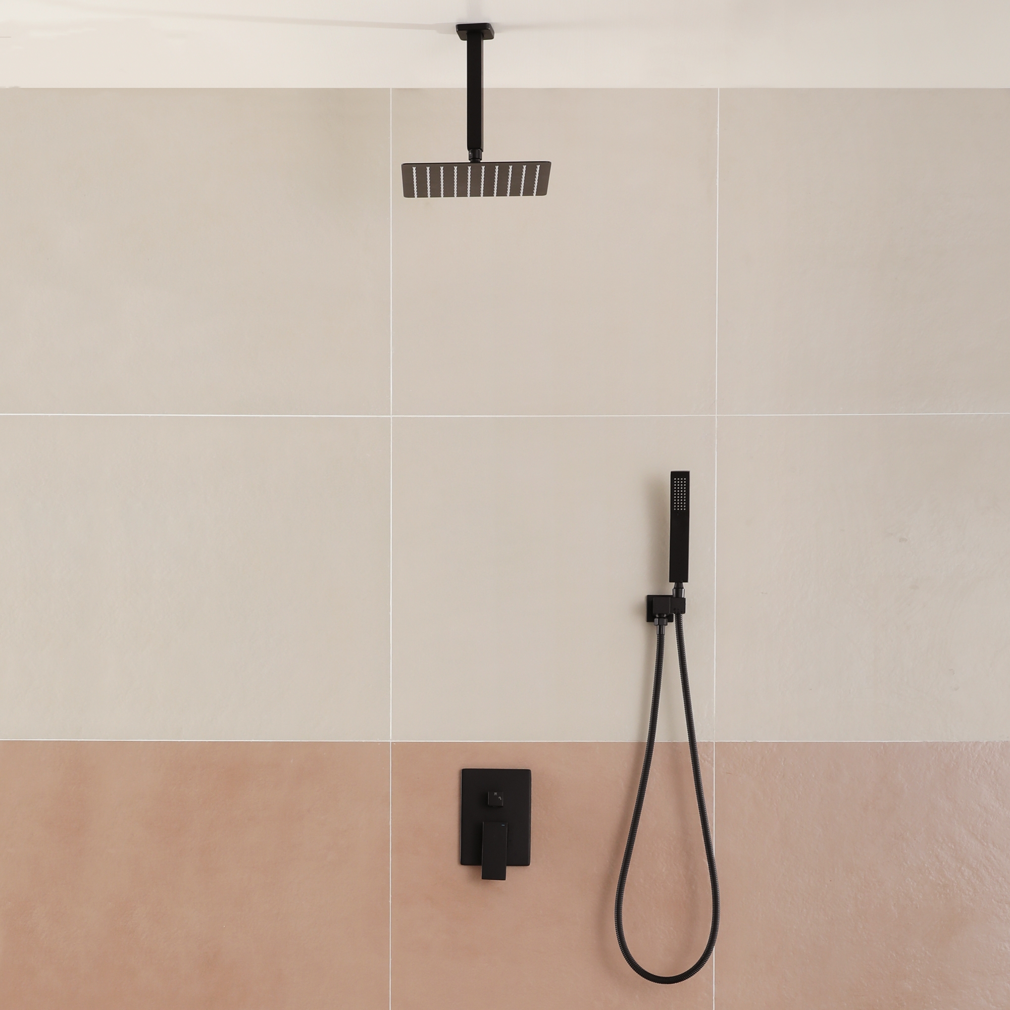 10" Ceiling-Mount 2-Function Shower System with Hand Shower