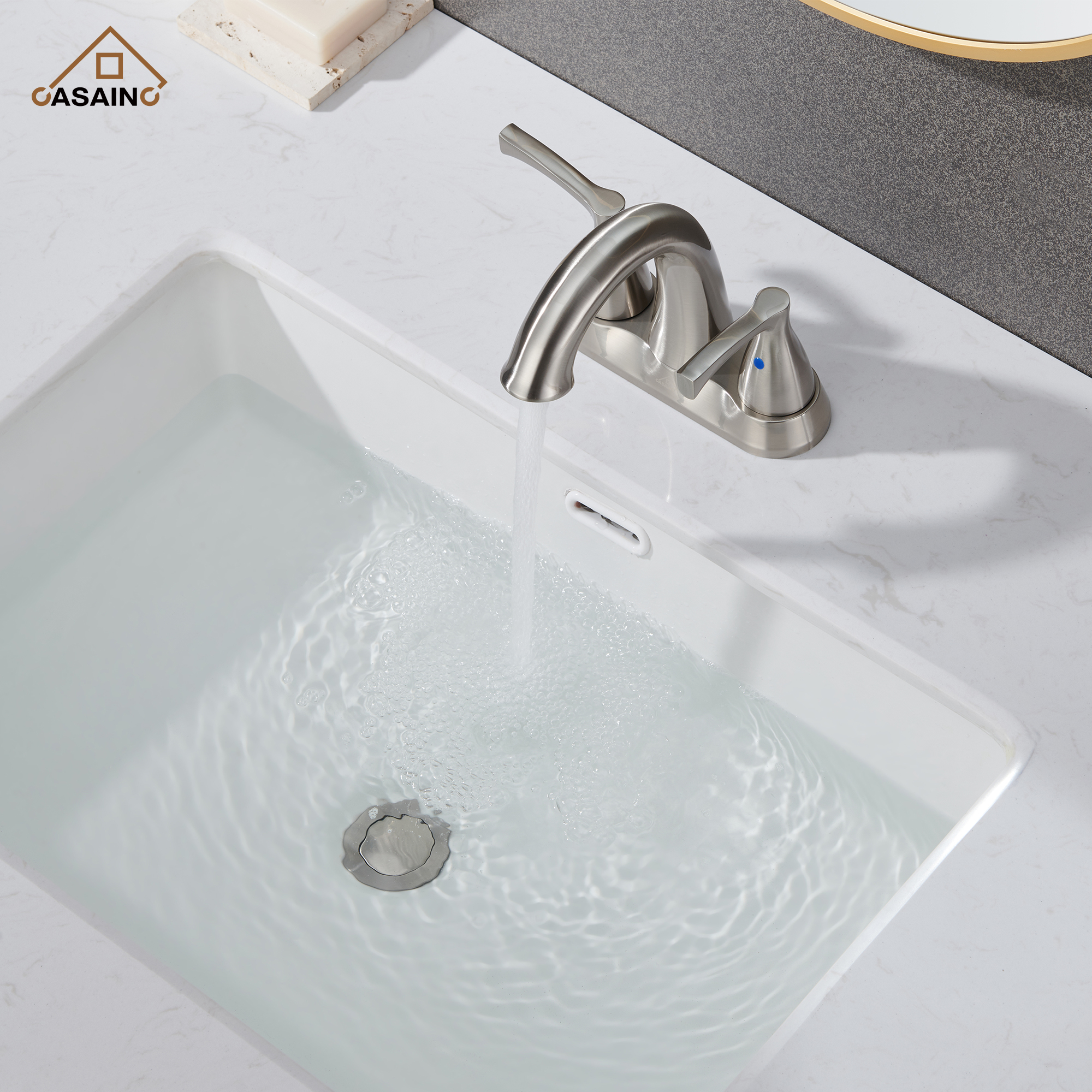 Casainc 4 Inch 2-Handle Centerset Bathroom Sink Faucet Vanity Faucet for Bathroom Sink