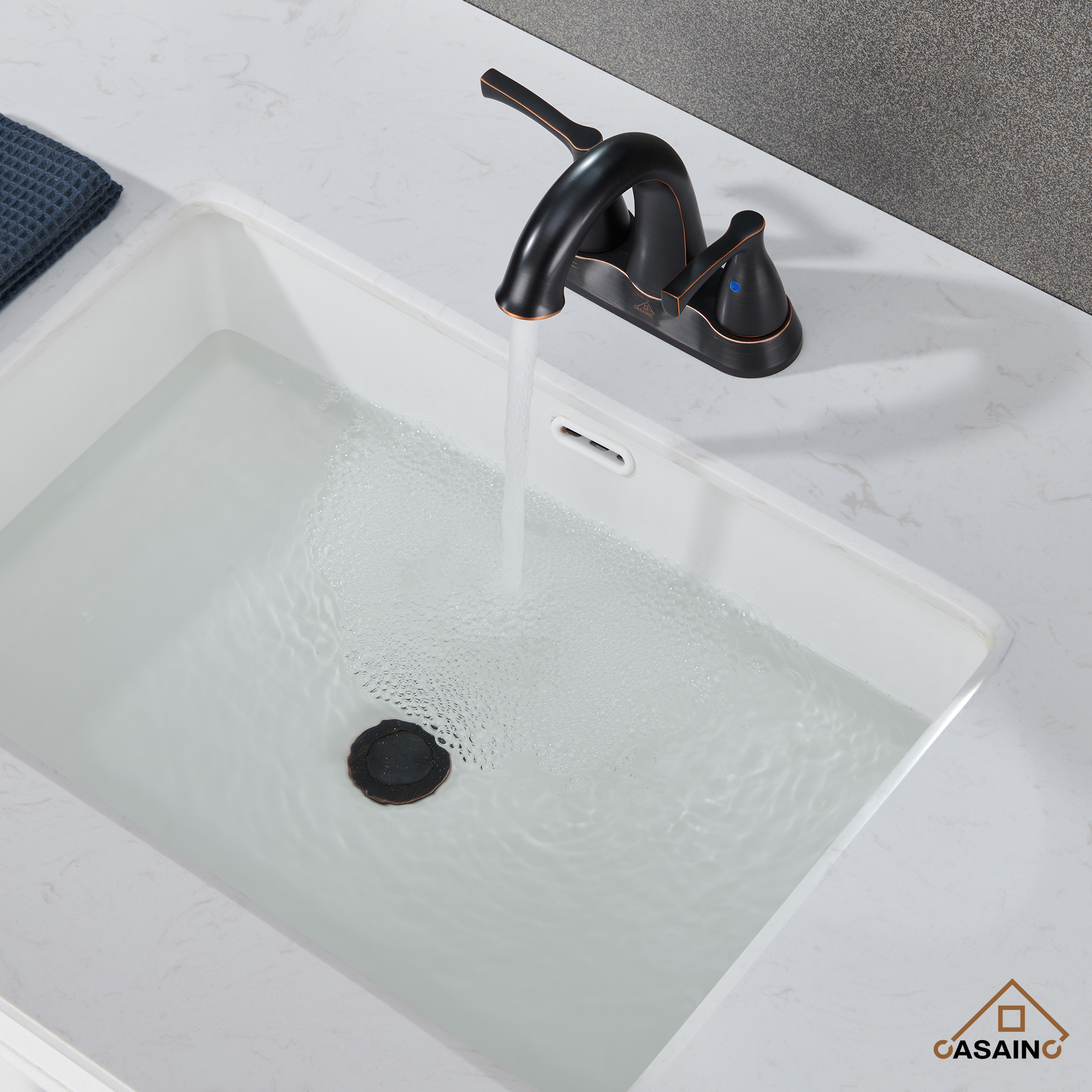Casainc 4 Inch 2-Handle Centerset Bathroom Sink Faucet Vanity Faucet for Bathroom Sink