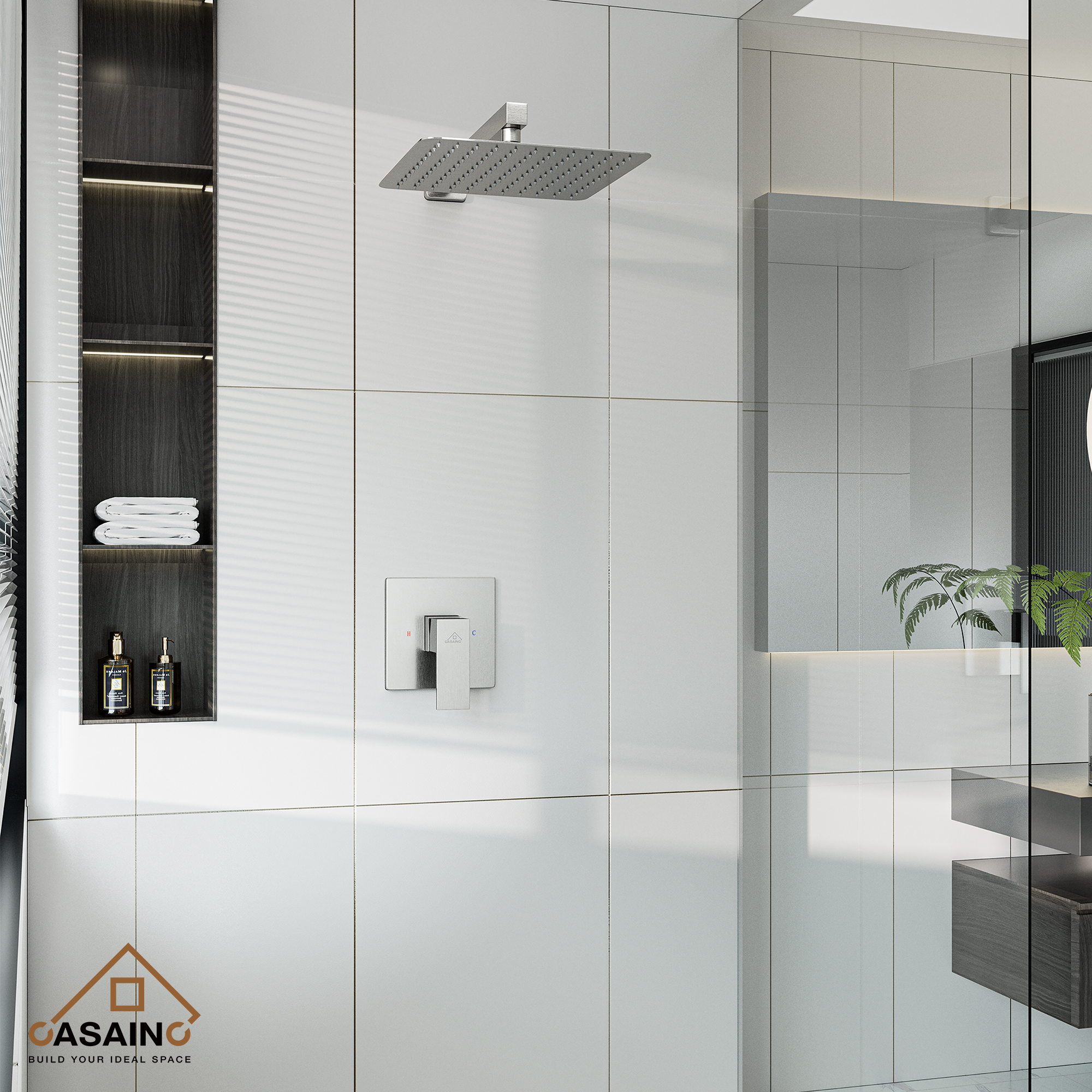 Rainfall Shower System 10" Wall Mount Single Function Showerhead