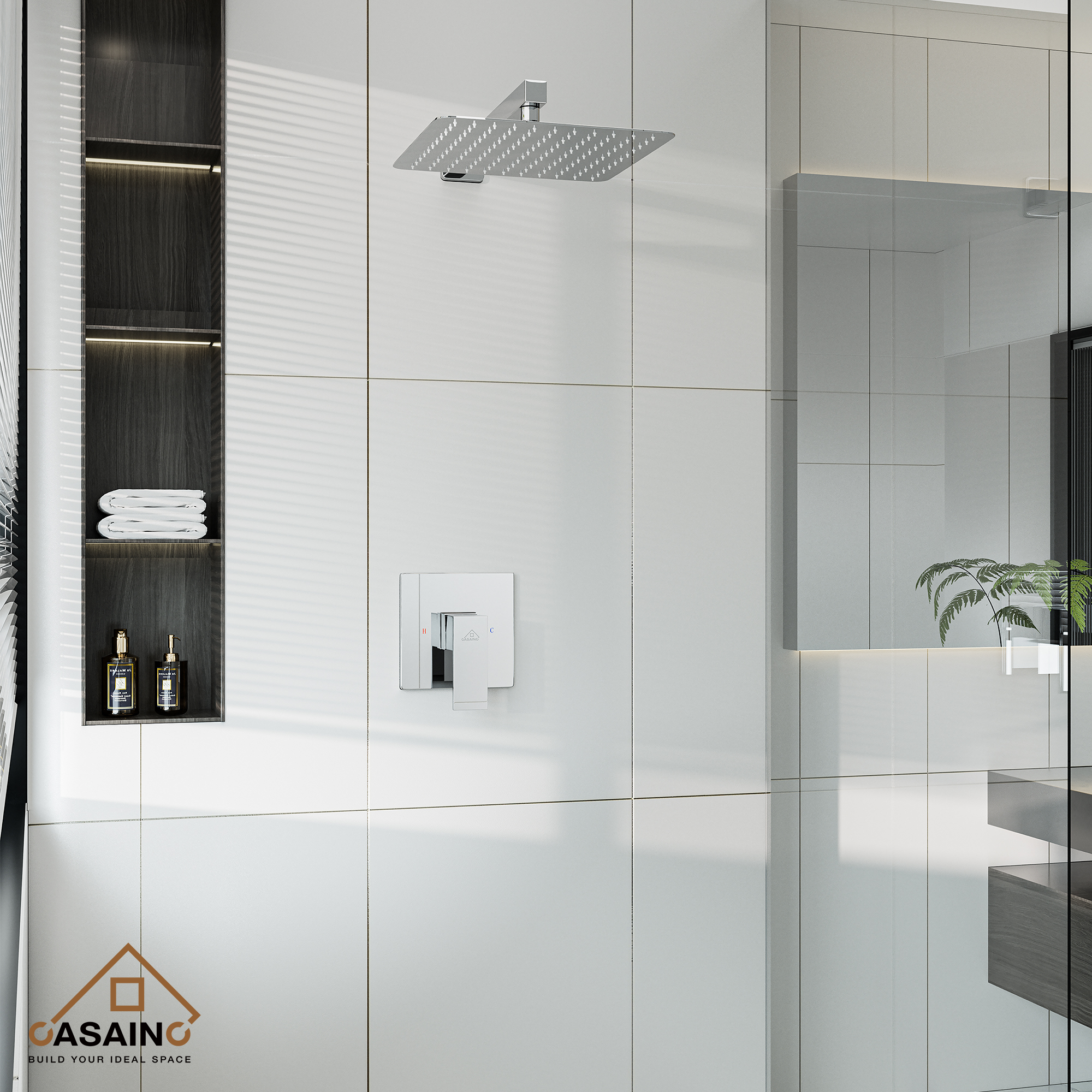 Rainfall Shower System 10" Wall Mount Single Function Showerhead