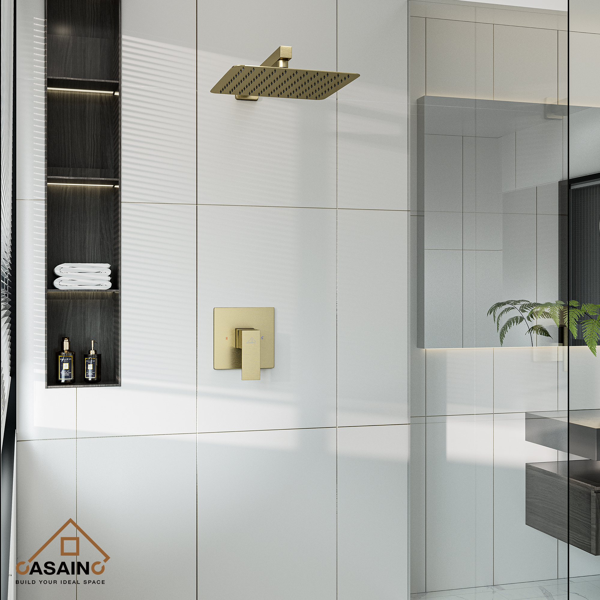 Rainfall Shower System 10" Wall Mount Single Function Showerhead