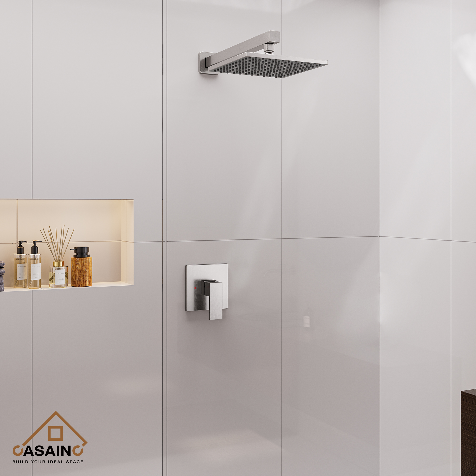 9" Wall Mount Rain Shower Head System Single Faucet (Valve Included)