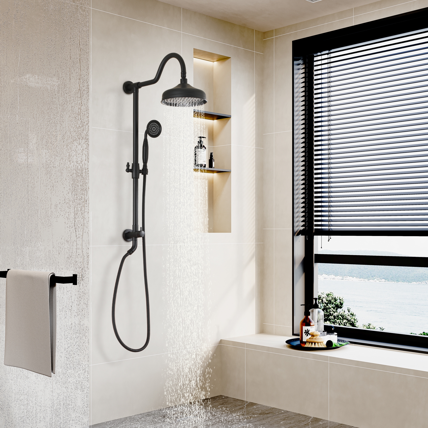 8-inch Dual Function Exposed Shower System with Handheld Shower