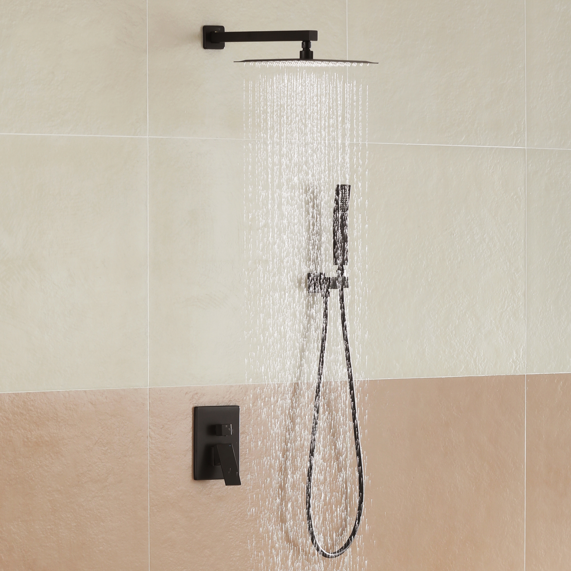 10-inch/12-inch Wall-Mounted Shower System with Hand Shower