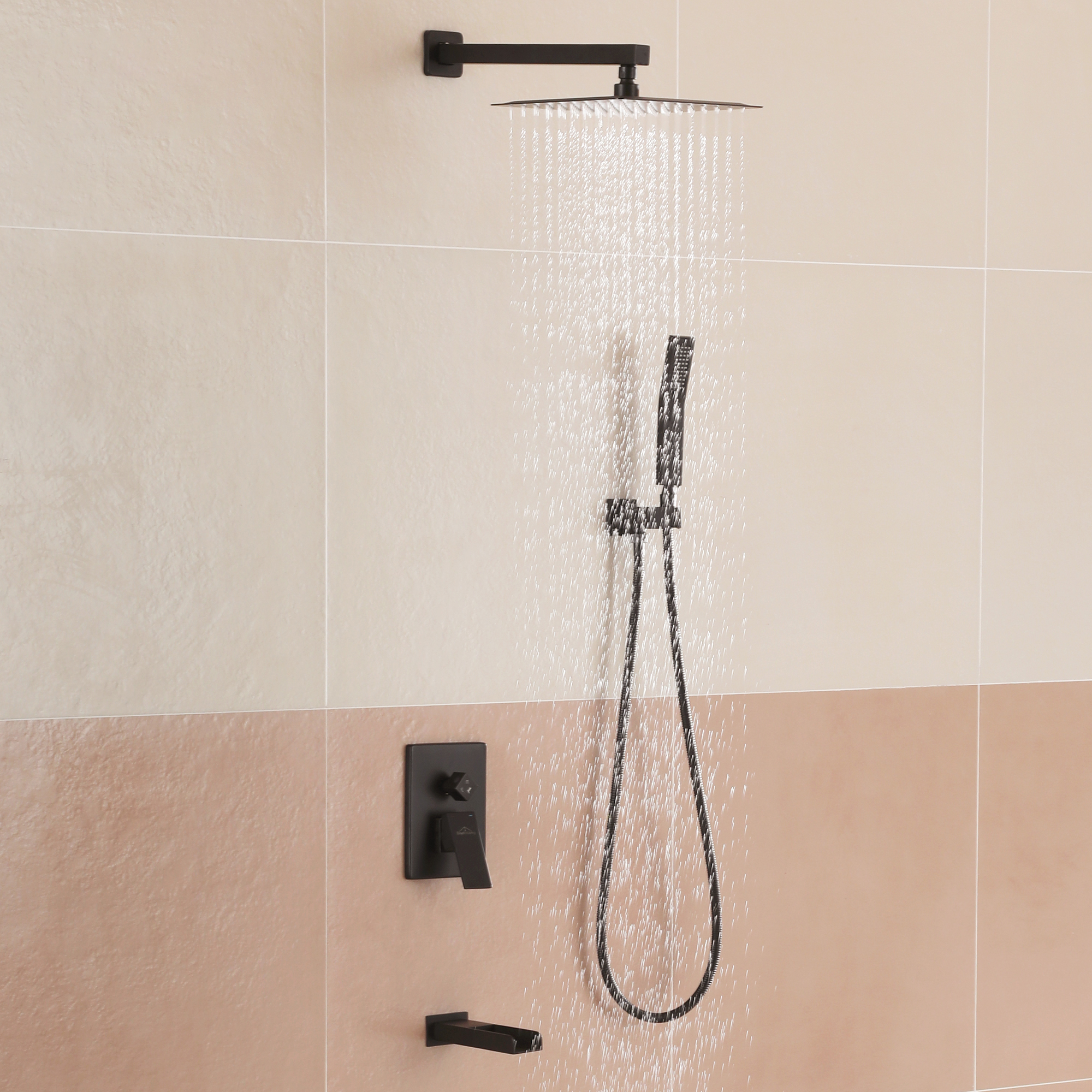 10-inch/12-inch Wall Mounted Rain Shower System with Handheld & Tub Filler