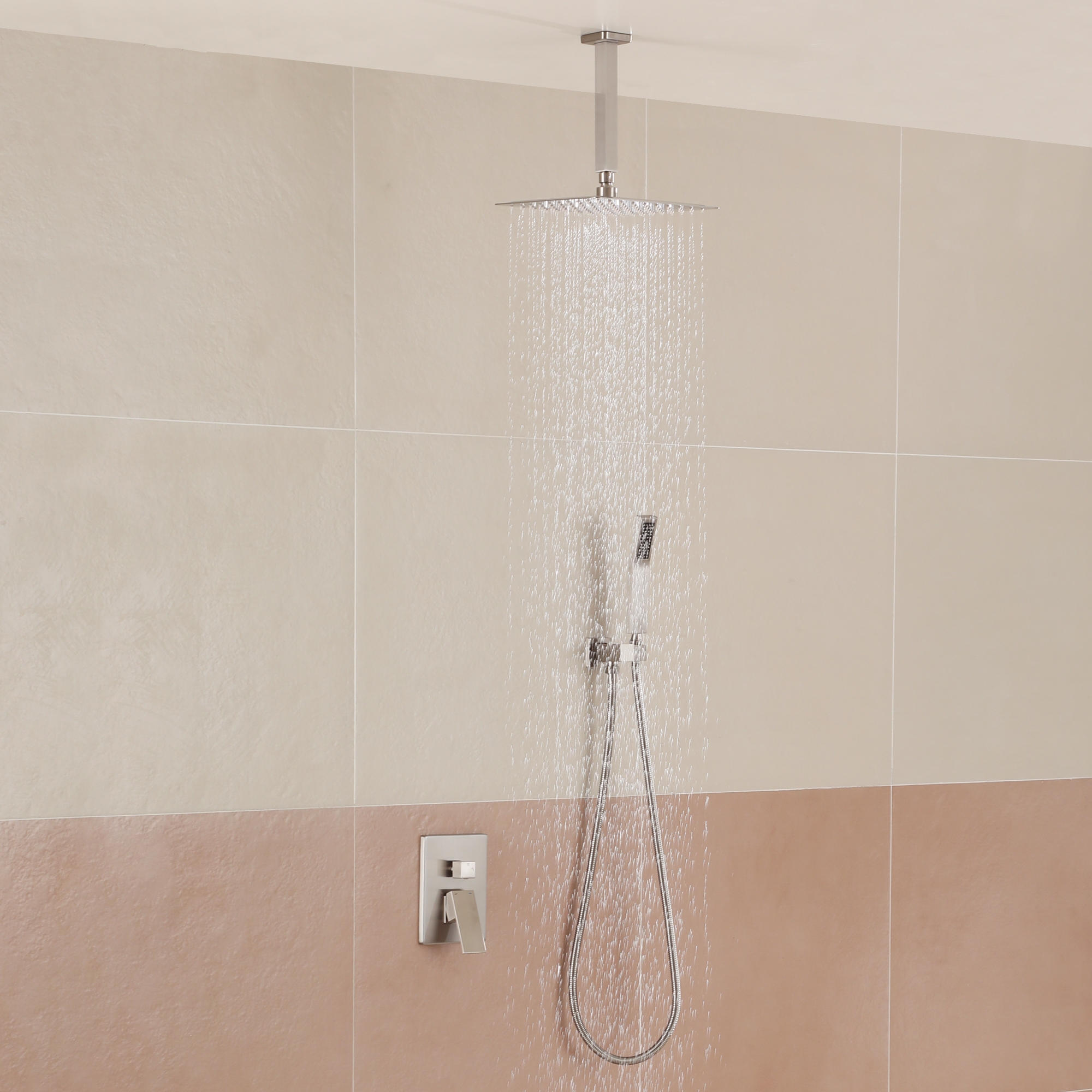 10-inch Ceiling-Mount 2-Function Shower System with Hand Shower