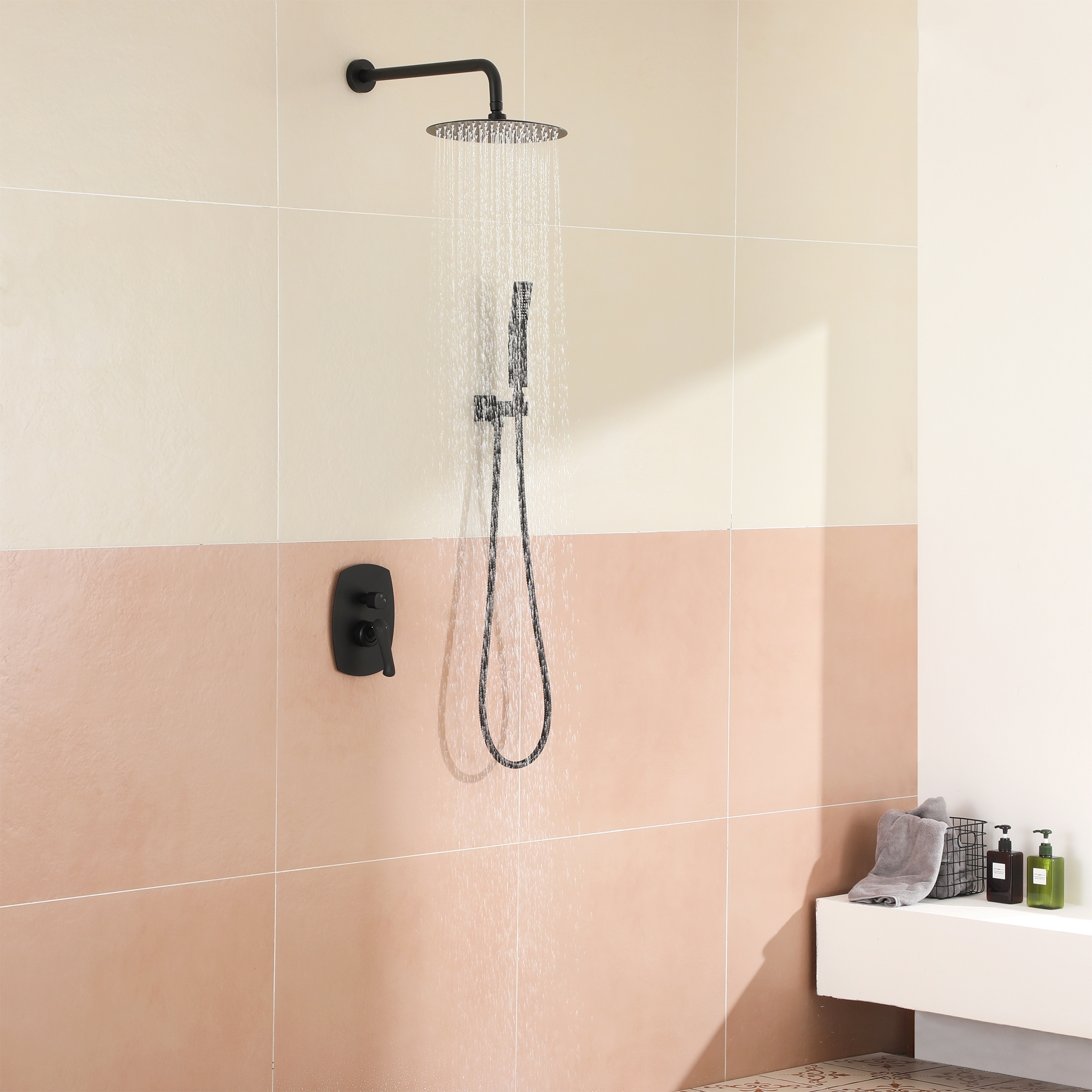 10-inch Wall-Mount Round Shower System with Hand Shower
