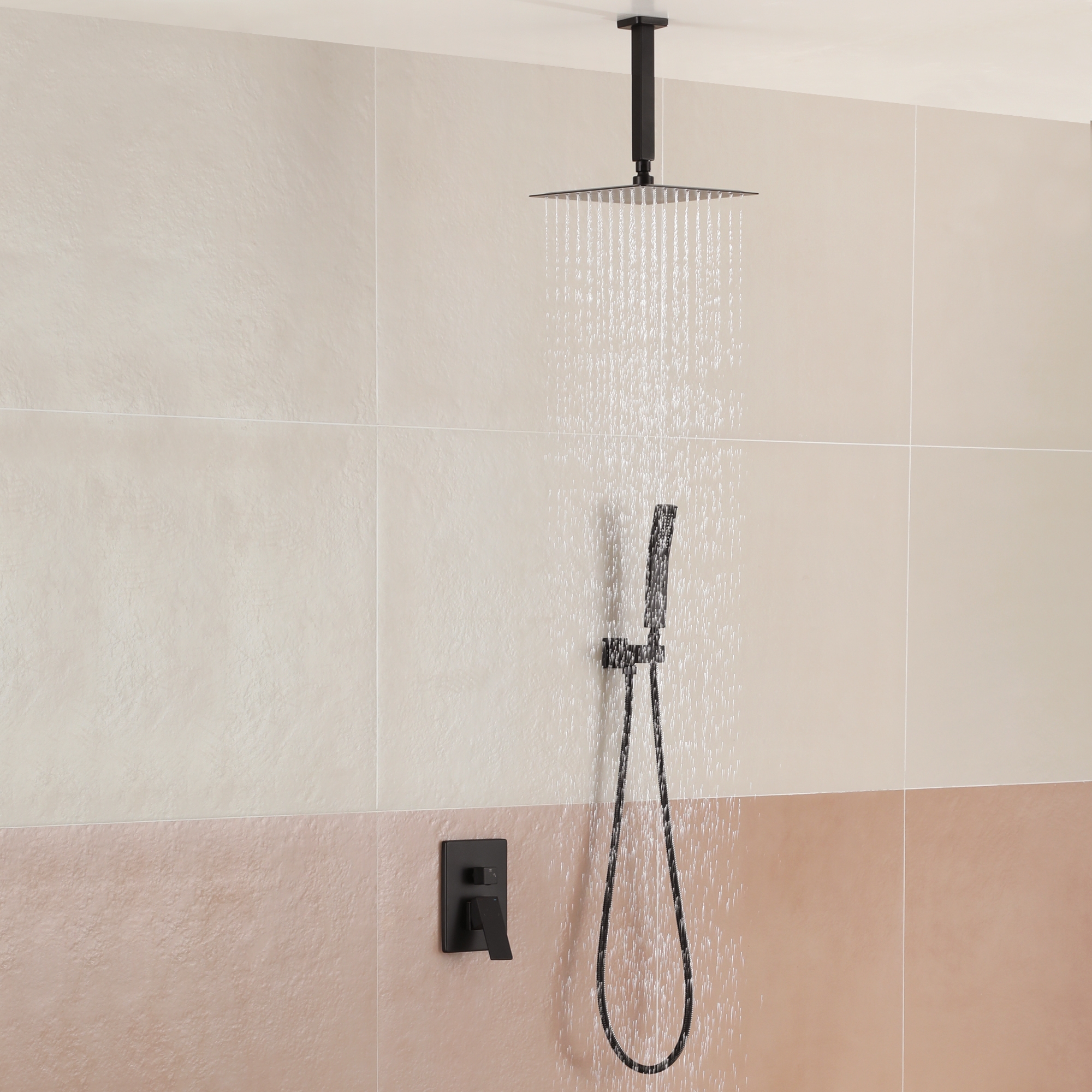 10" Ceiling-Mount 2-Function Shower System with Hand Shower