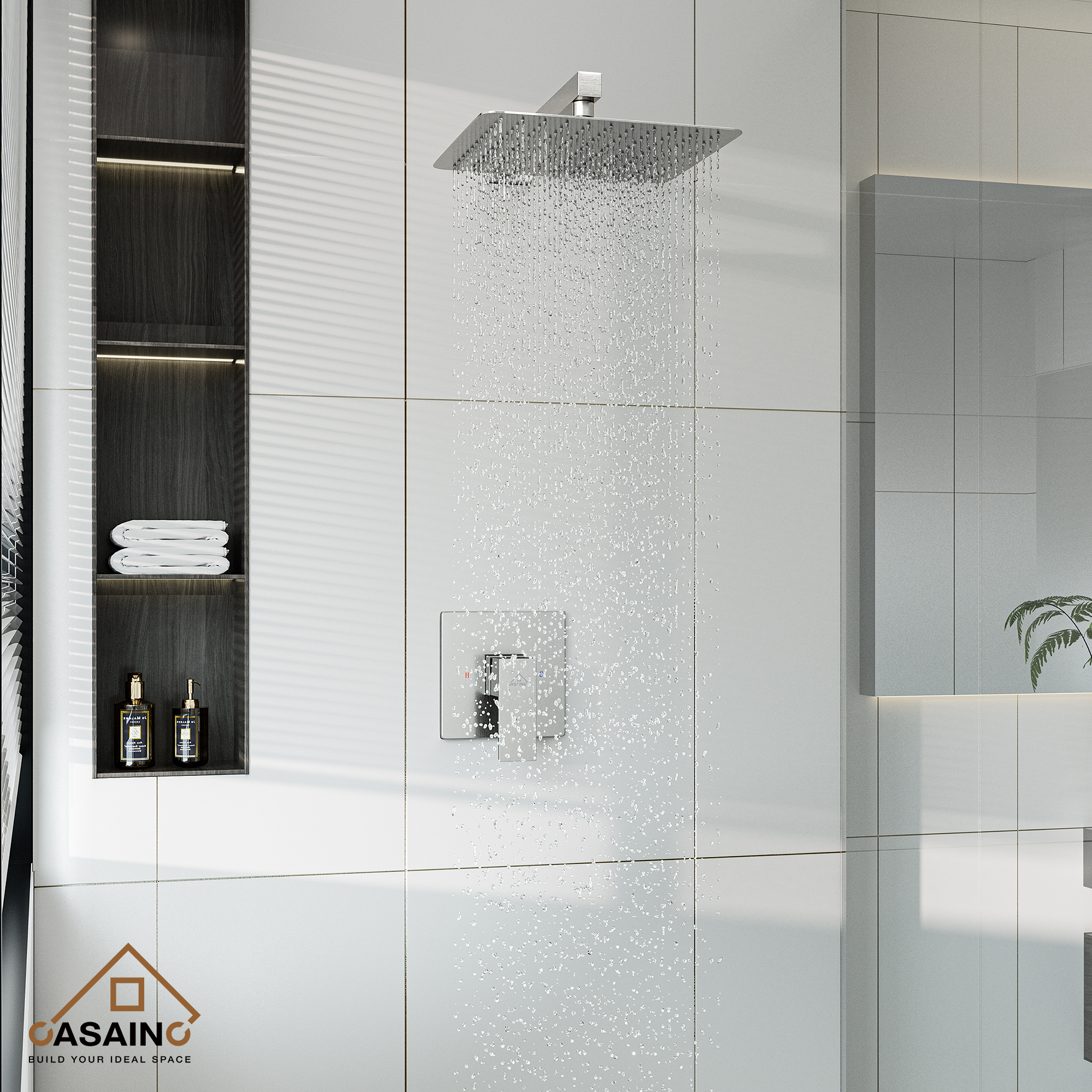 Rainfall Shower System 10" Wall Mount Single Function Showerhead