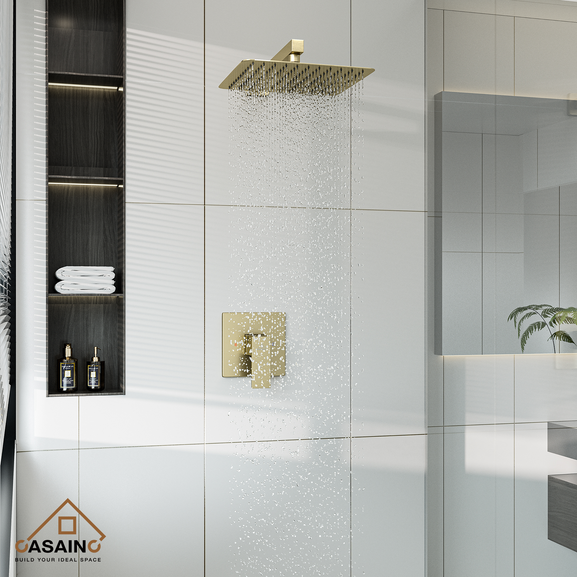 Rainfall Shower System 10" Wall Mount Single Function Showerhead