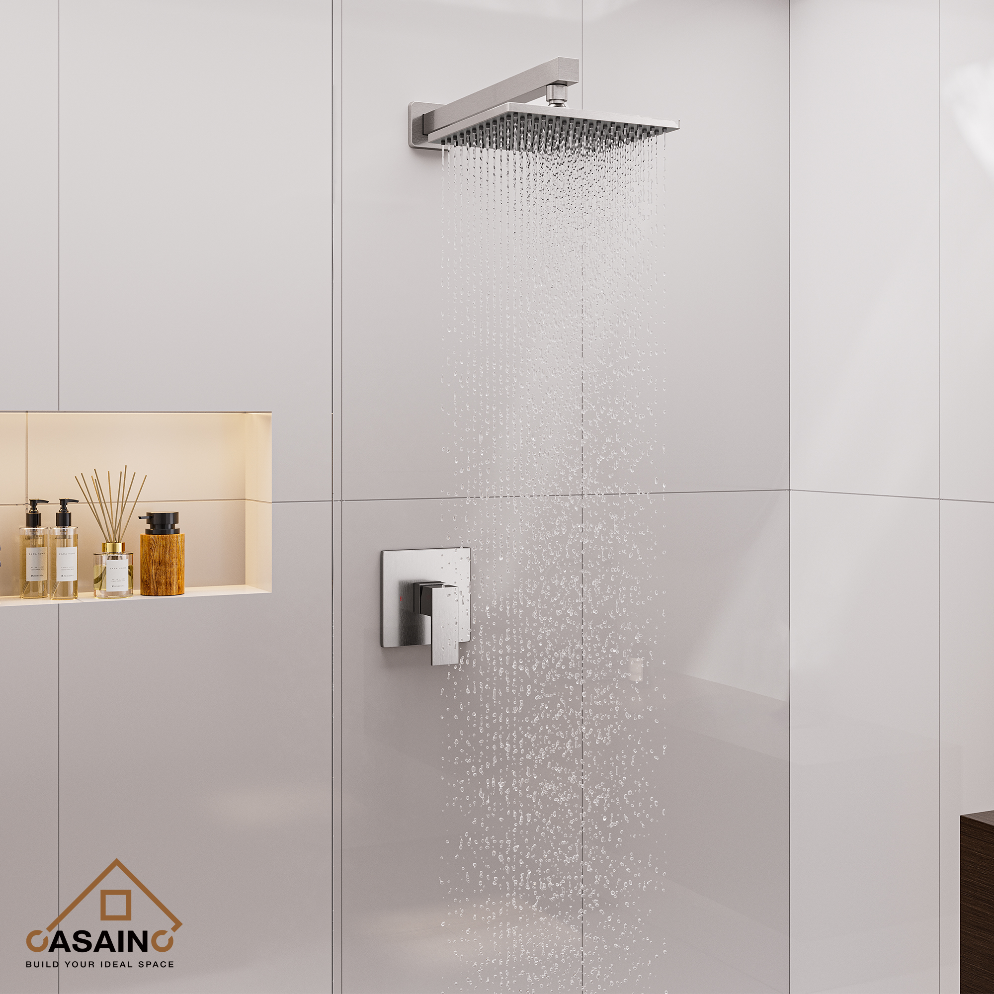 9" Wall Mount Rain Shower Head System Single Faucet (Valve Included)