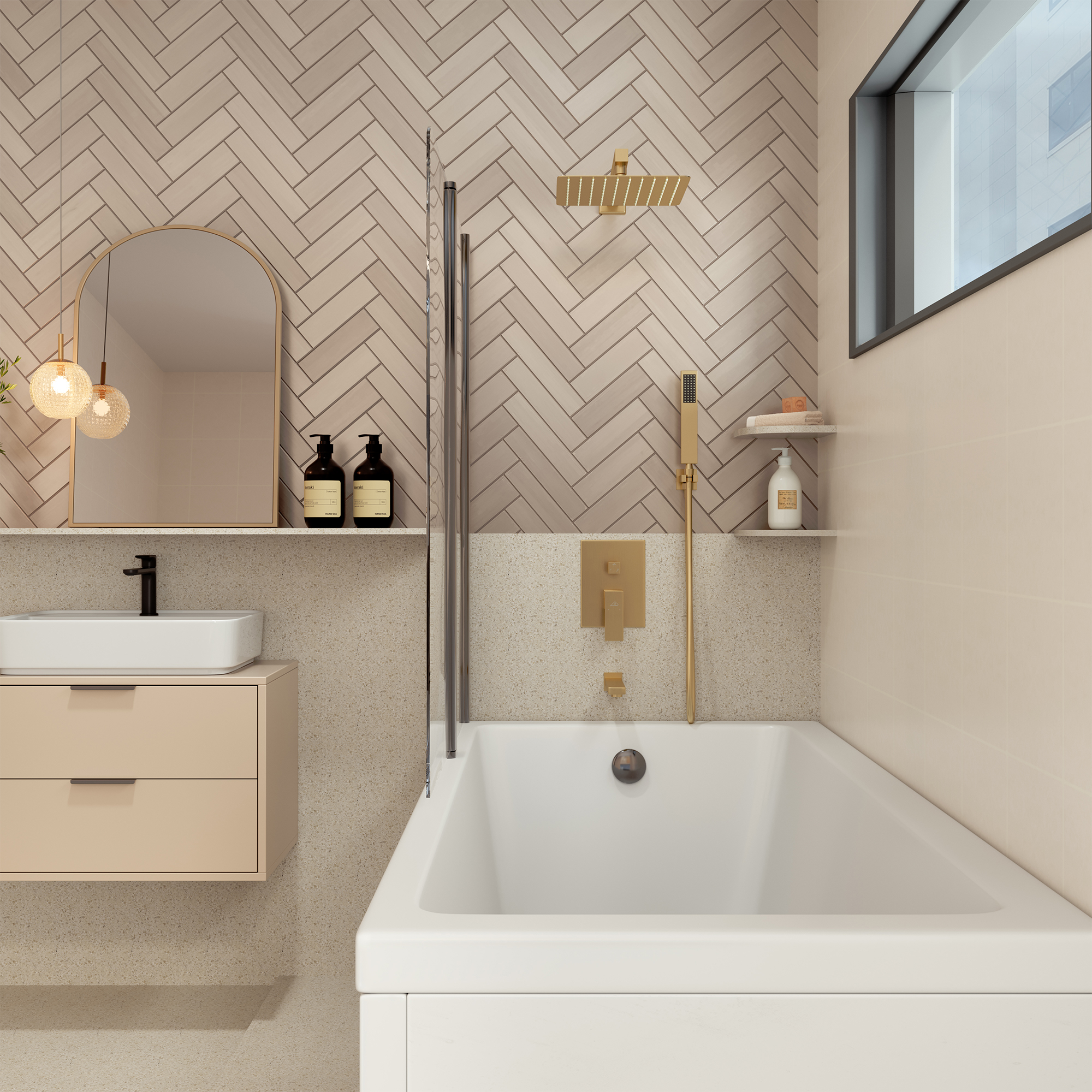 10" Wall Mounted Dual Shower Heads Shower System With Tub Spout 