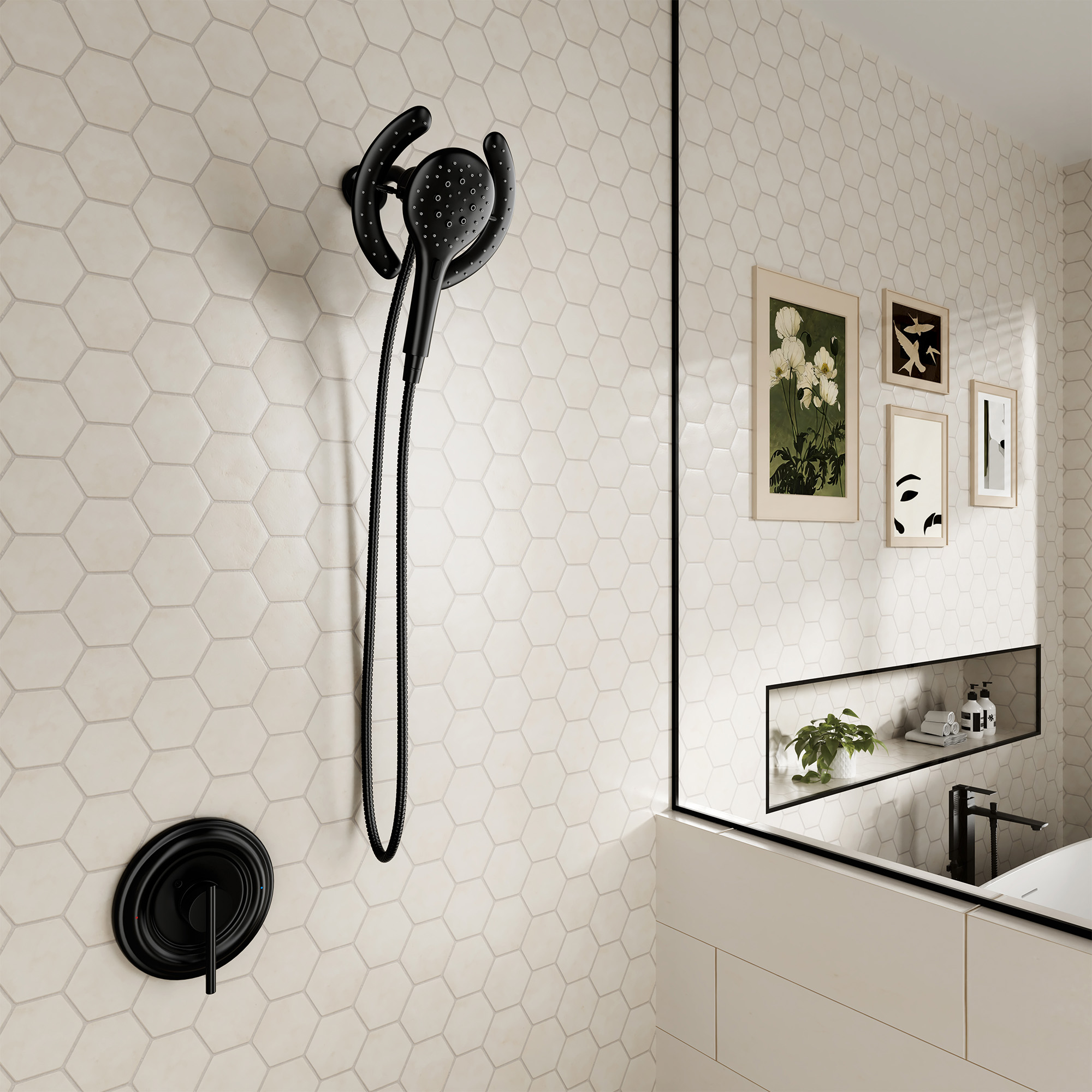 7-inch Magnetic Shower Kit with 3-Function Handheld Shower