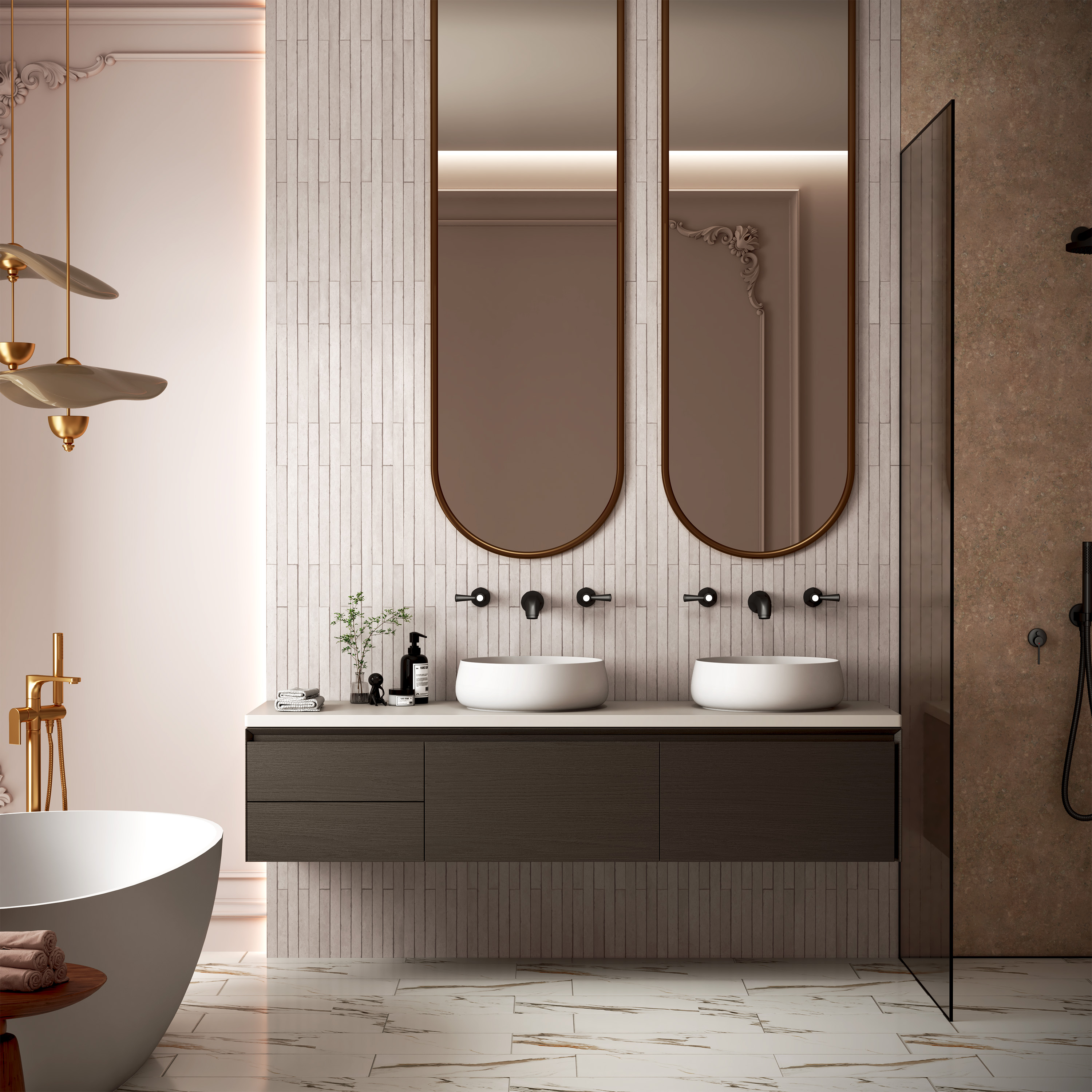 17.7" Round Solid Surface Bathroom Sink in Matte White