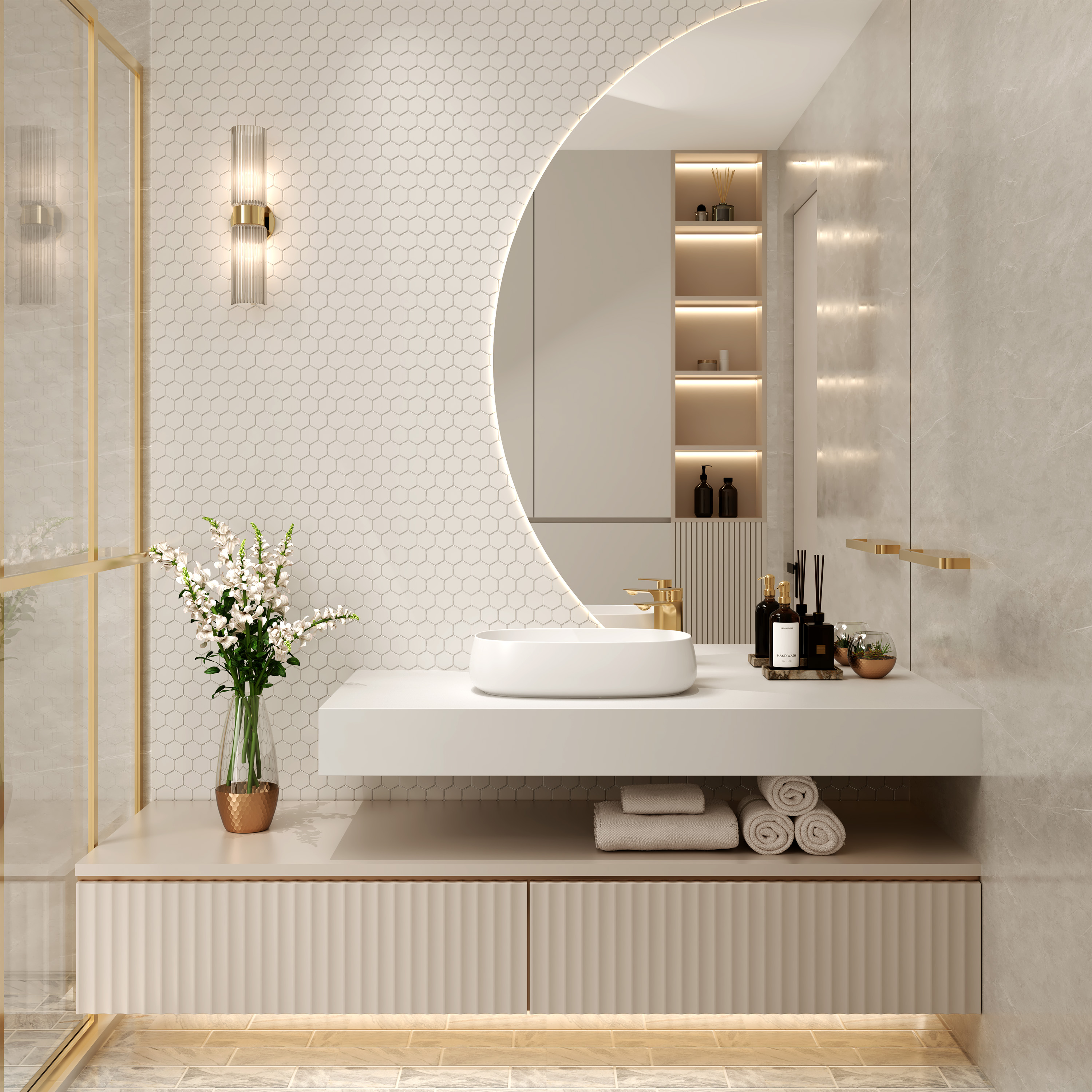 23" Oval Shape Solid Surface Bathroom Sink in Matte White