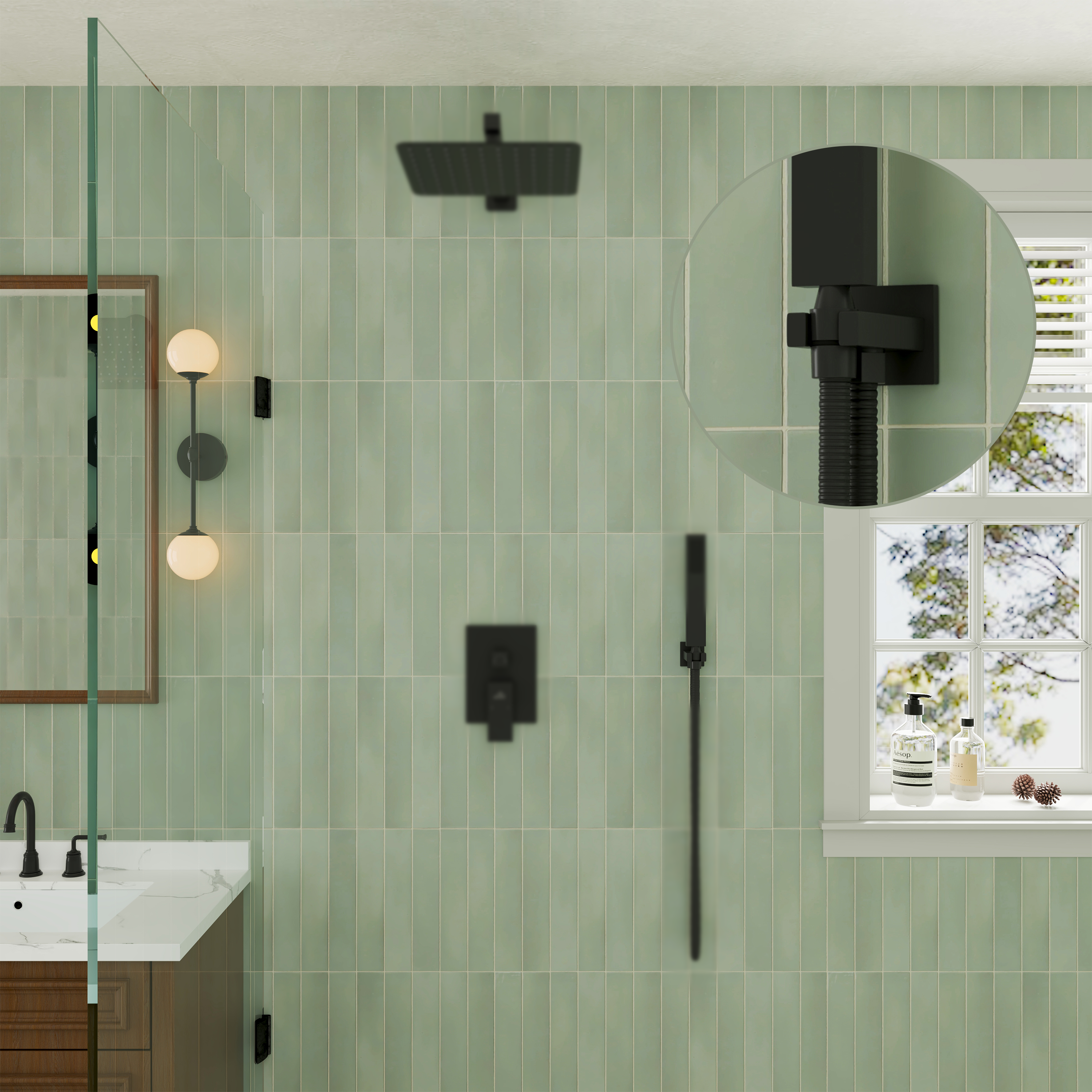 Brass Handheld Shower Holder Fixed Wall Mount Bracket