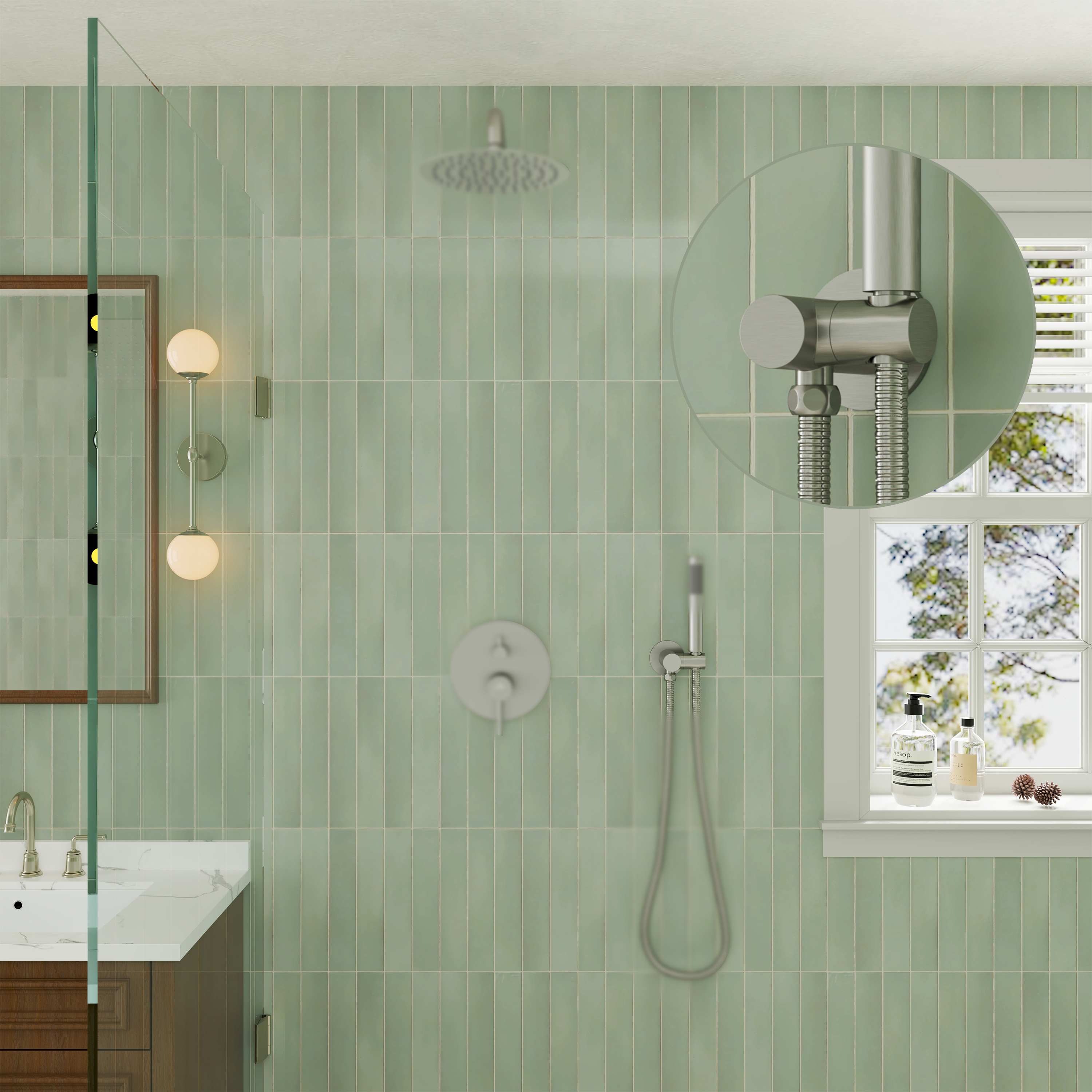 Wall Mount Round Handheld Shower Holder with Adjustable Angle